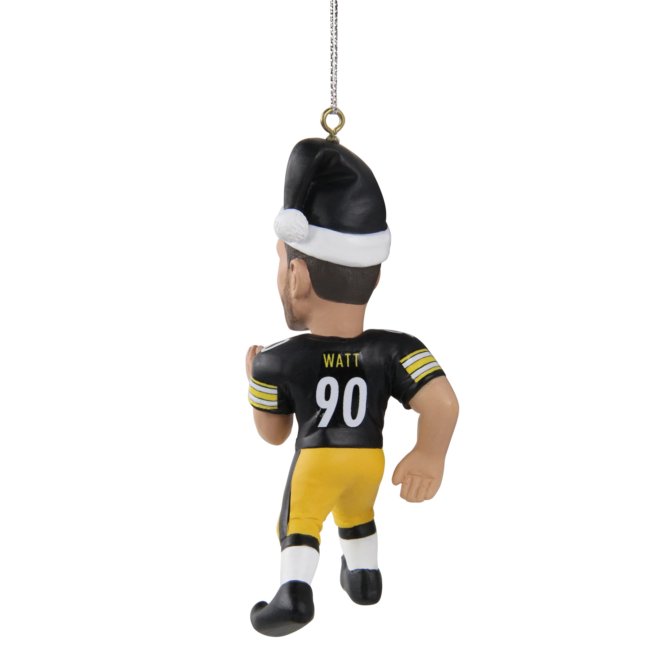 FOCO - NFL 4 Elf Player Resin Xmas Christmas Tree Team Ornament (T.J. Watt - Pittsburgh Steelers)