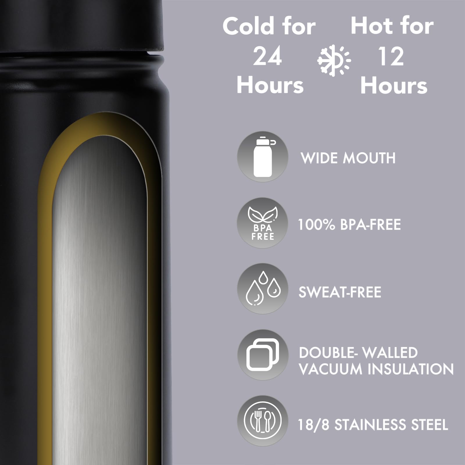 mininoo Water Bottle with Straw Lid, 24 oz Insulated Stainless Steel Double Wall Vacuum, Gifts, Cute Bunny & Egg(Lavender)