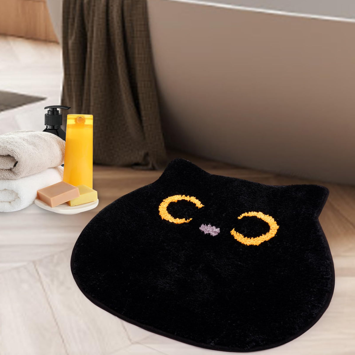 Nigoways Bath Rug - Cute Bathroom Mat,Cat Bath Mat,Absorbent Bath Mat,Washable Indoor Mat,Non Slip Soft Bath Mats For Bathroom B