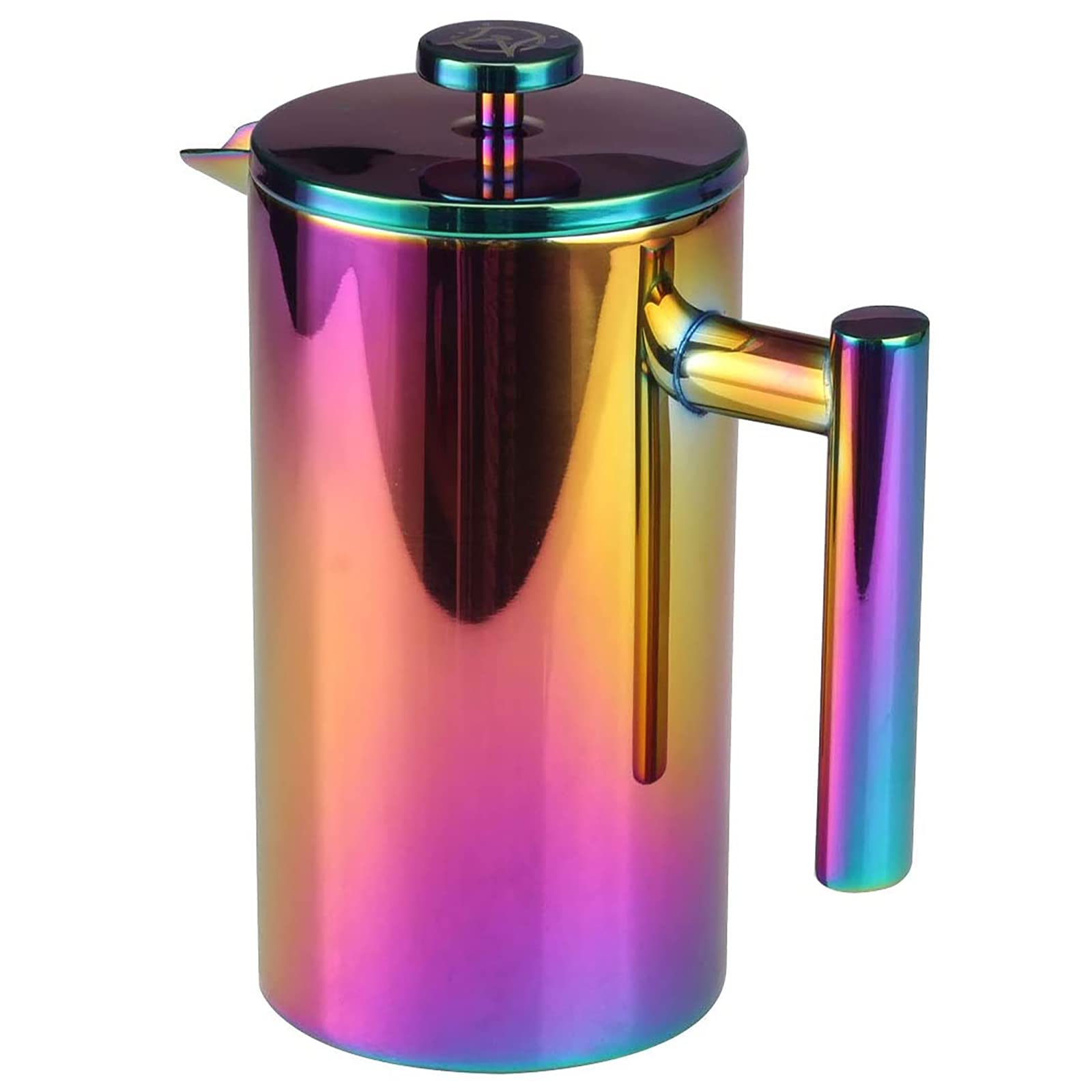 Magicaf   French Press Coffee Maker - 1 Or 2 Cups Small Stainless Steel Coffee Maker Double Walled French Press Rainbow 12Oz/350