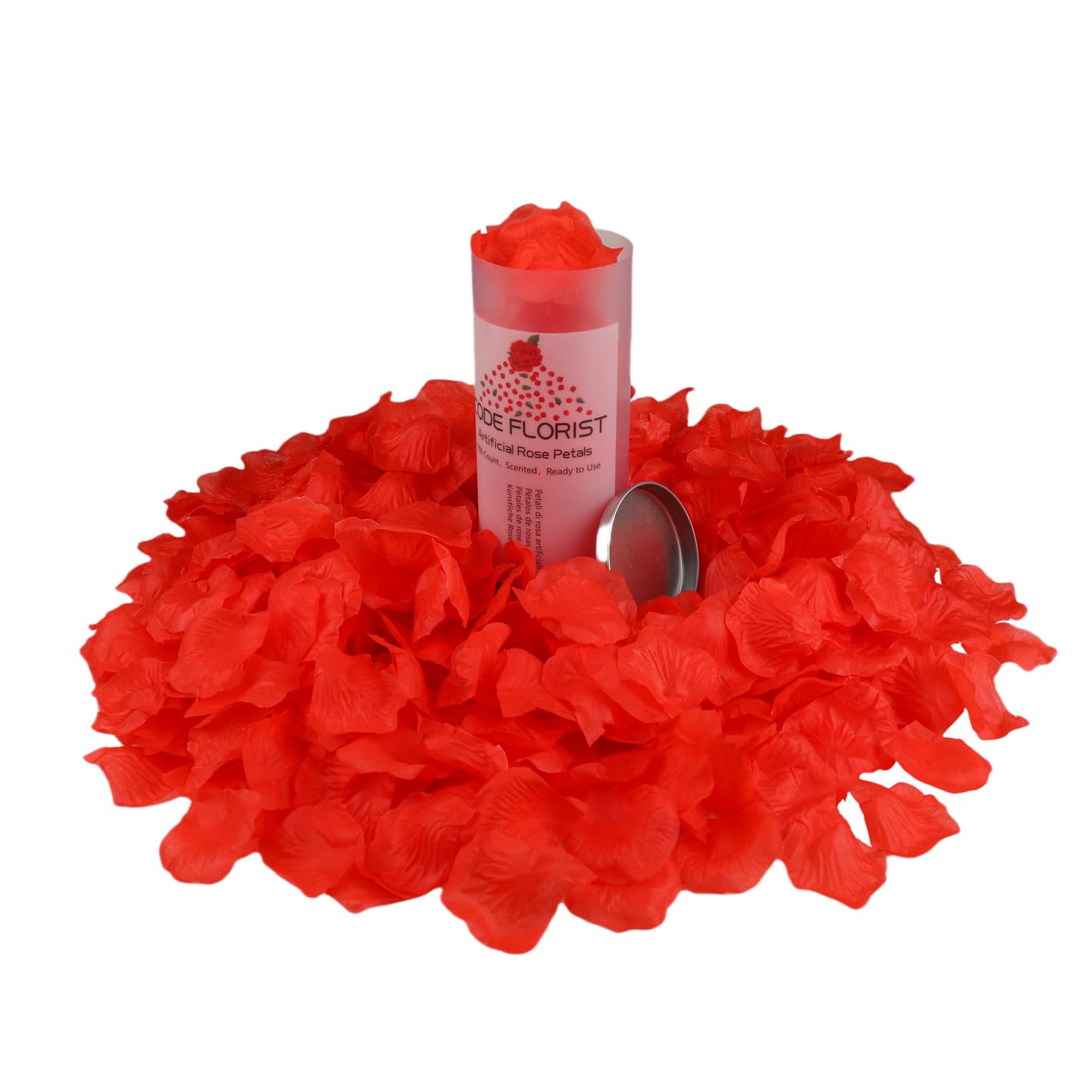 CODE FLORIST 1500 PCS Red Silk Rose Petals for Valentines Day,Romantic Night,Wedding,Proposal Anniversary Flower Decorations(Se