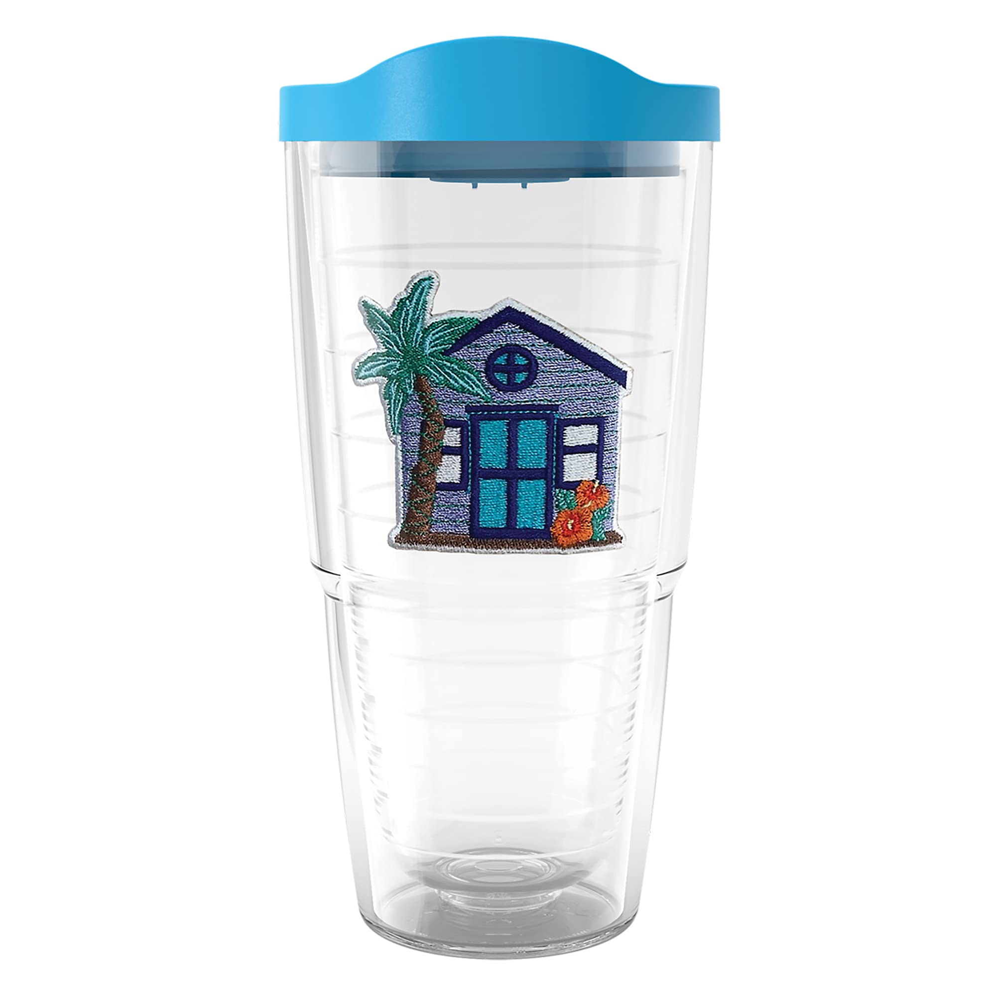 Tervis Made In Usa Double Walled Beach House Retreat Collection Insulated Tumbler Cup Keeps Drinks Cold & Hot, 24Oz, Curacao Hou