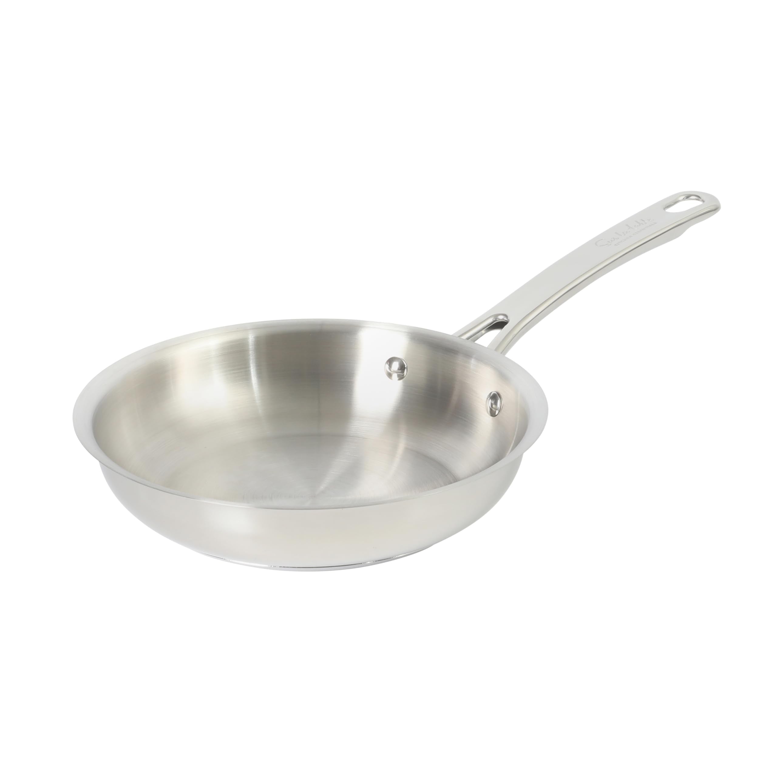 Sur La Table Kitchen Essentials ChefS Deck 8-Inch Stainless Steel Frying Pan - Induction Ready Skillet With Tri-Ply Base, Polis