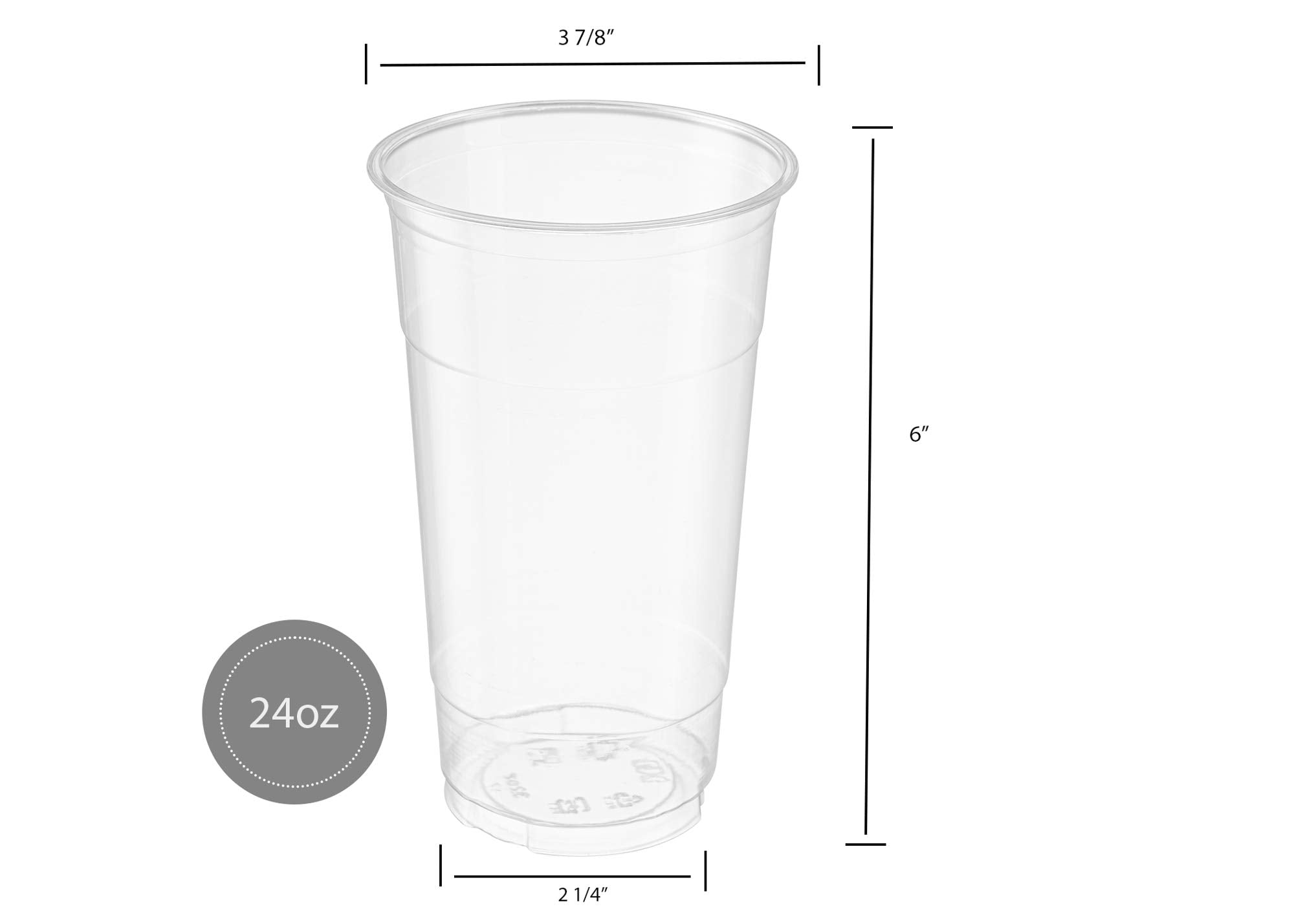 Elegant Disposables [50 Sets - 24 Oz] Crystal Clear Pet Plastic Cups With Flat Lids For Iced Coffee, Cold Drinks, Milkshake, Slu