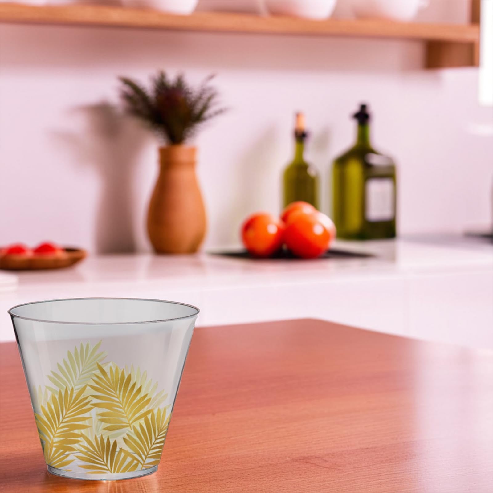 Golden Key West Plastic Tumblers - 9 Oz. (Pack Of 30) - Perfect For Outdoor Events, And Poolside Celebrations