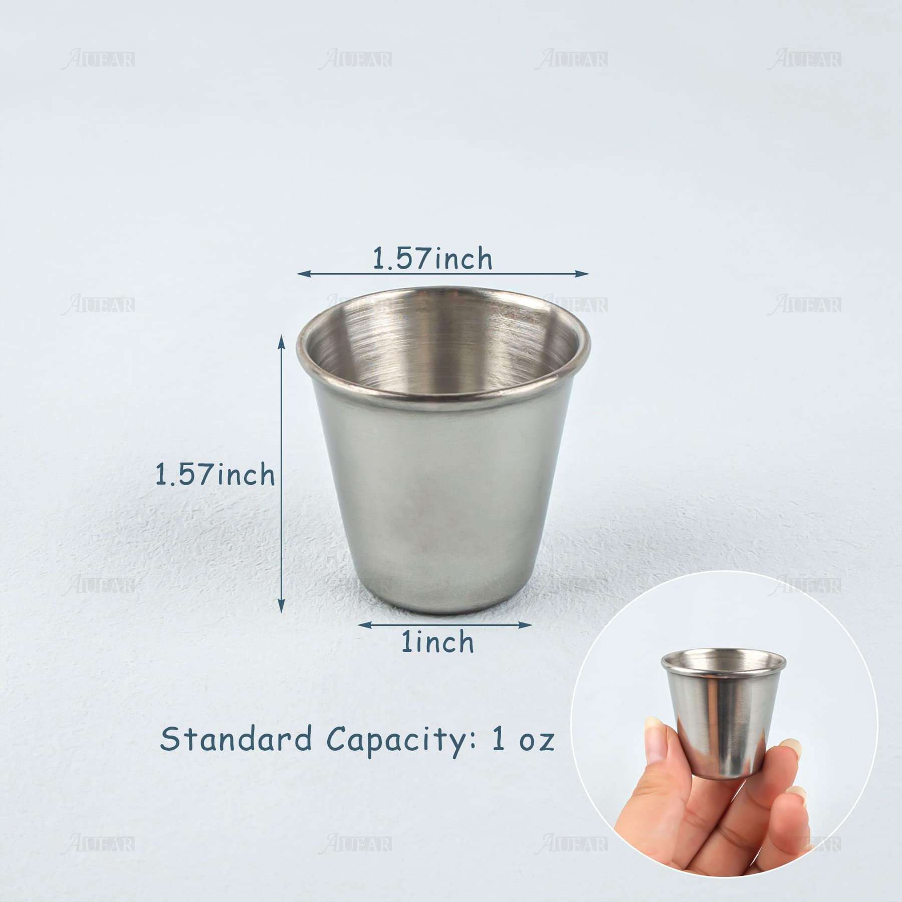 Auear, 12 Pack 1 Ounce Stainless Steel Shot Cups Metal Shot Glasses Drinkgng Vessel Tumbler Barware For Home Bar Party Restauran