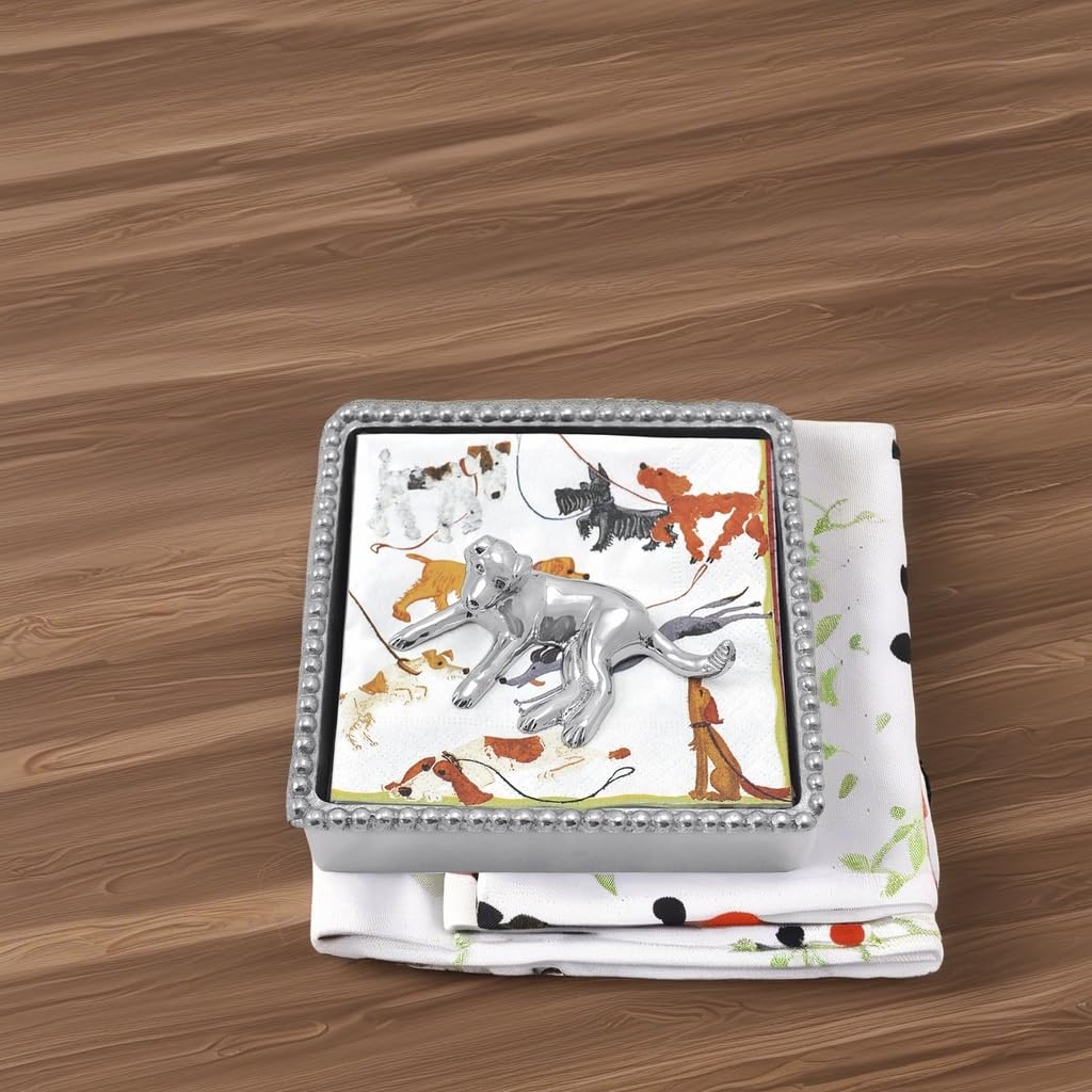 Mariposa Labrador Beaded Napkin Box