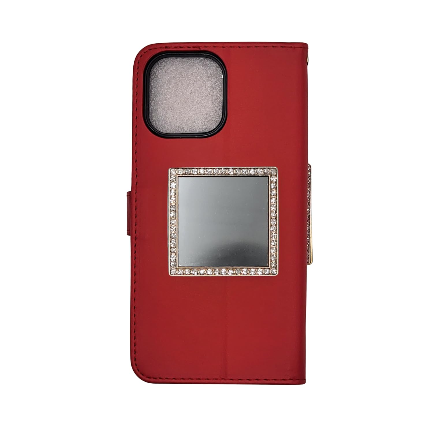 Wireless City Diamond Bling Makeup Mirror For Phone Case - Rose Gold, Stick-On Vanity Mirror With Cubic Zirconia Stones, Univers