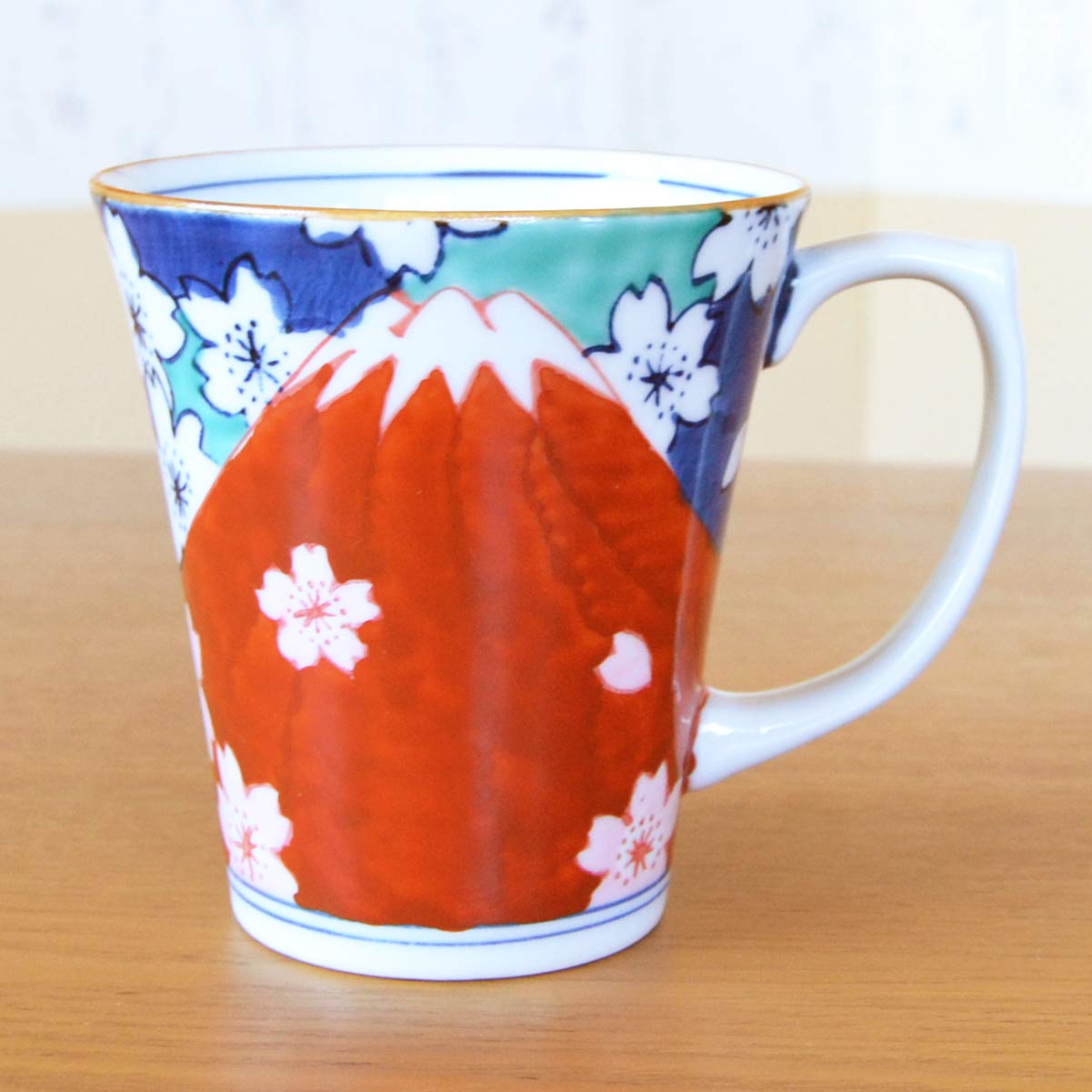 ????????? Mug Ceramic Coffee Japanese Arita Imari Ware Made In Japan Porcelain Nabeshima Mt.Fuji Aka-Fuji