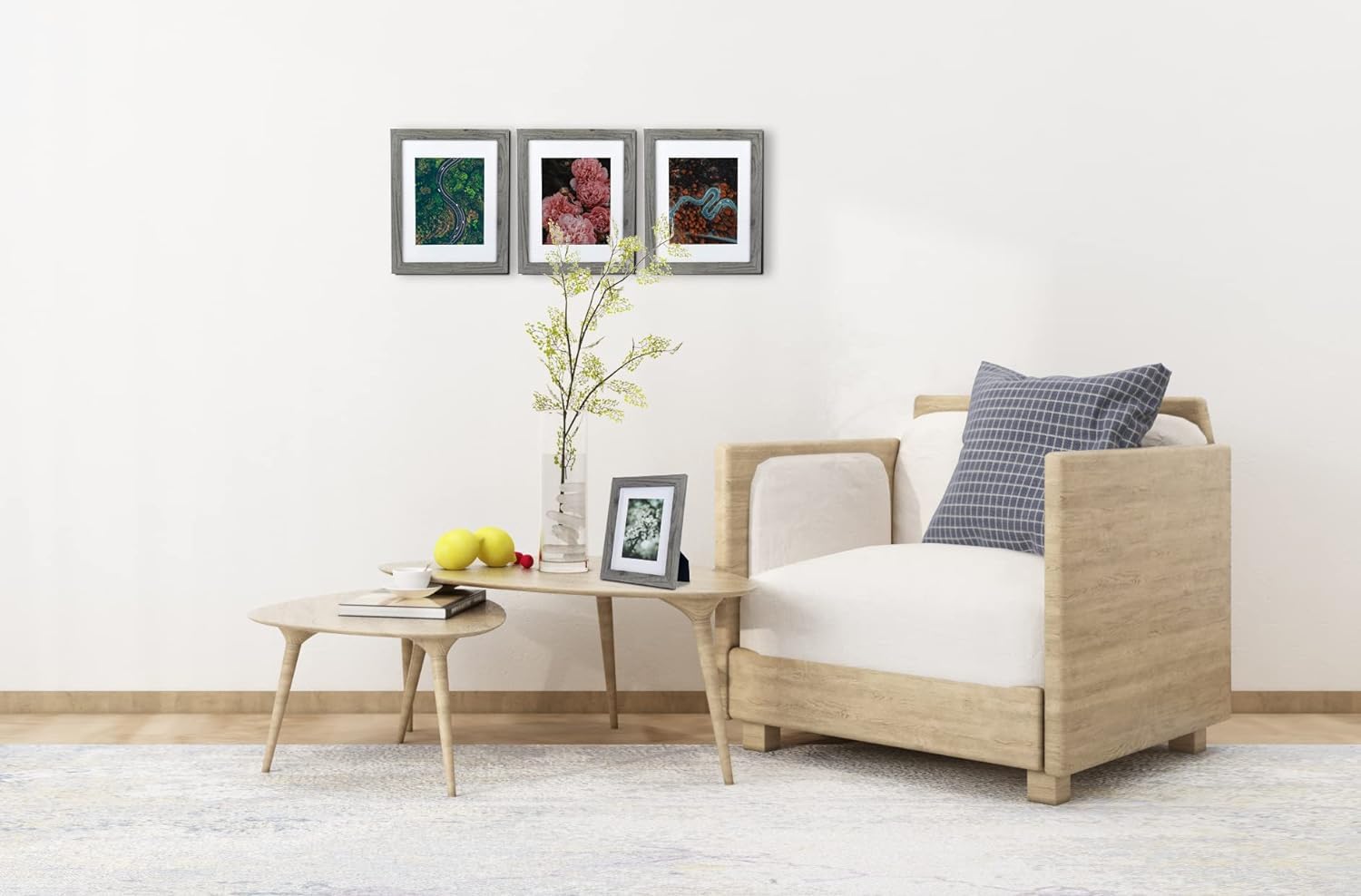 Scholartree Grey 5x7 Picture Frame,Display 5x7 without Mat or 4x6 with Mat