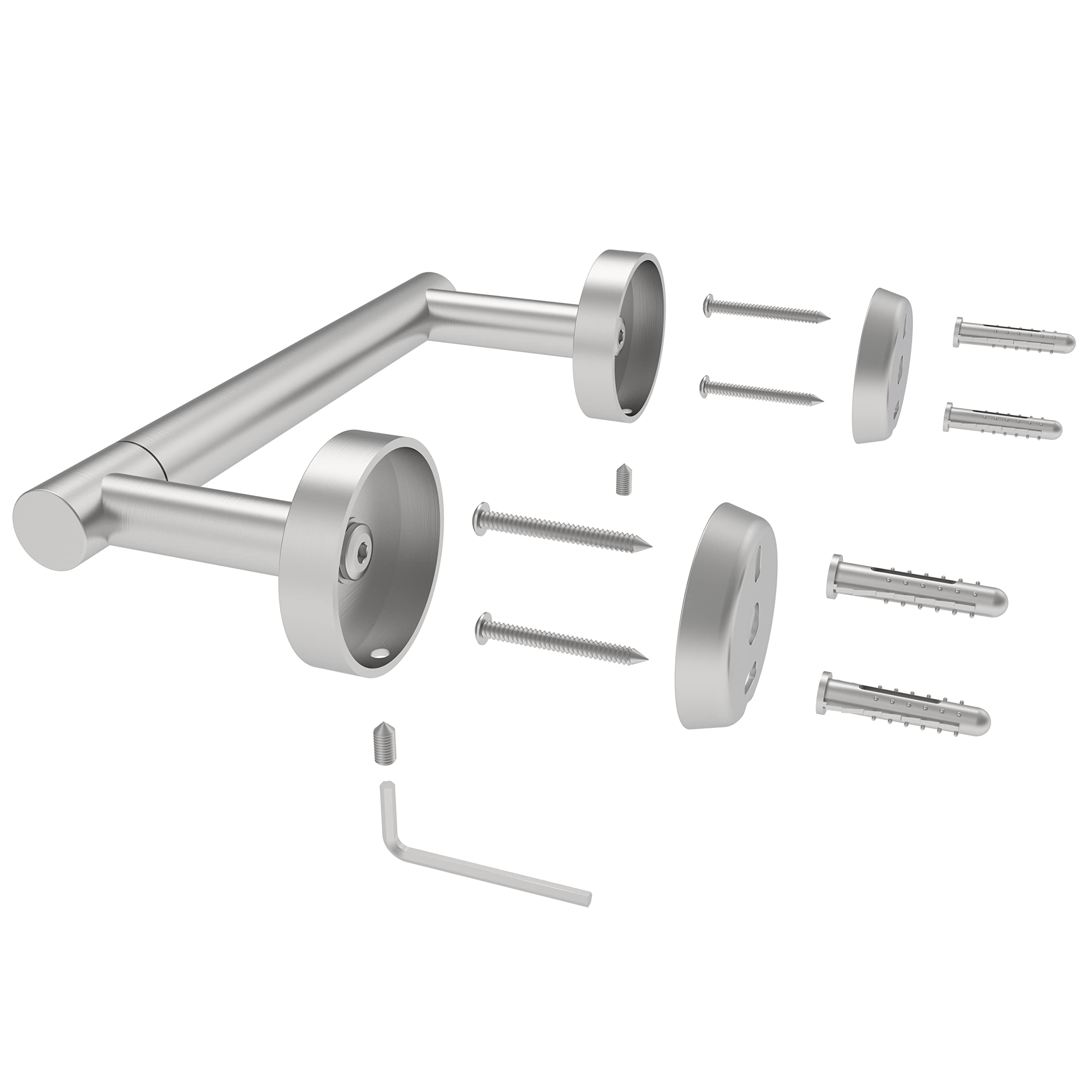 Rarxtr Brushed 2 Pack Toilet Paper Holder Sus304 Stainless Steel Double Post Pivoting Toilet Paper Roll Holder Wall Mounted Toil