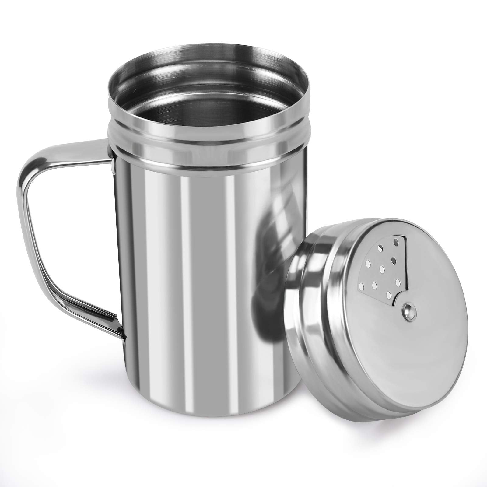 Accmor 13Oz Salt And Pepper Shakers With Adjustable Pour Holes, Stainless Steel Dredge Shaker, Seasoning Spice Shakers For Salt