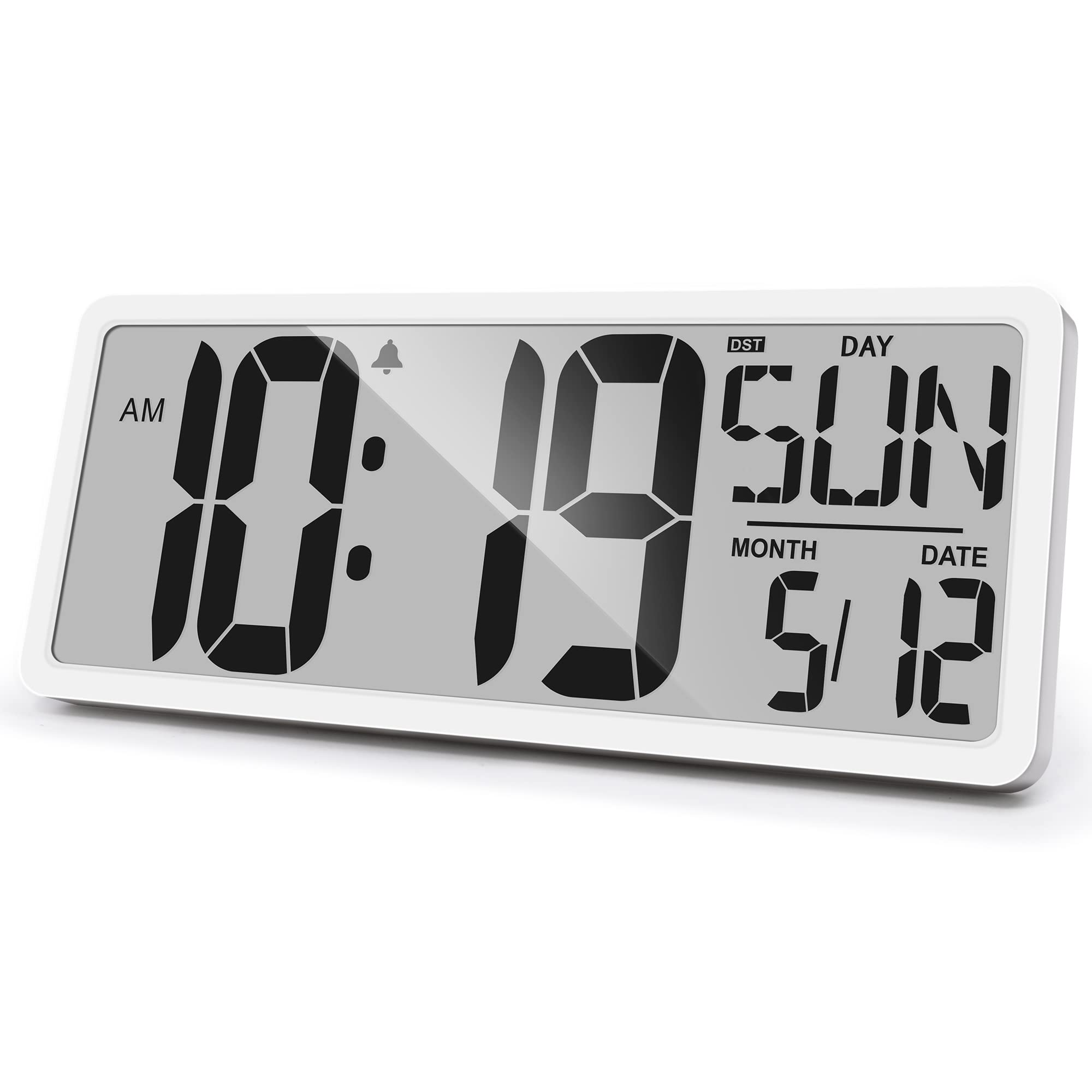 Geelion 18.5 Extra Large Digital Wall Clock Battery Operated Wall Clock With Time/Calendar/Temperature Jumbo Lcd Display Count U