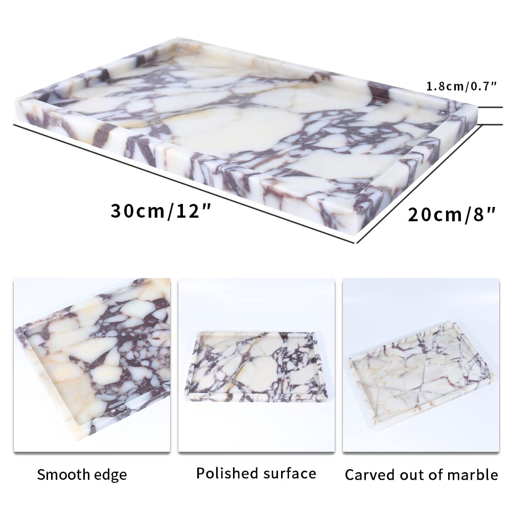 Real Luxurious Natural Marble Vanity Tray Genuine Marble/Stone Storage Tray For Home Decor Bathroom/Kitchen/Vanity/Dresser Non-R
