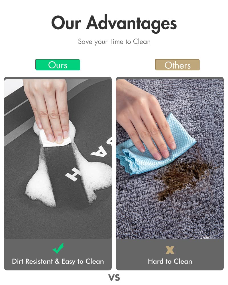 Montvoo Bath Mat-Bathroom Mat Bathroom Rug Absorbent Non Slip Quick Dry Stain Resistant Bath Mat Rug For Bathroom Floor Bathmat-