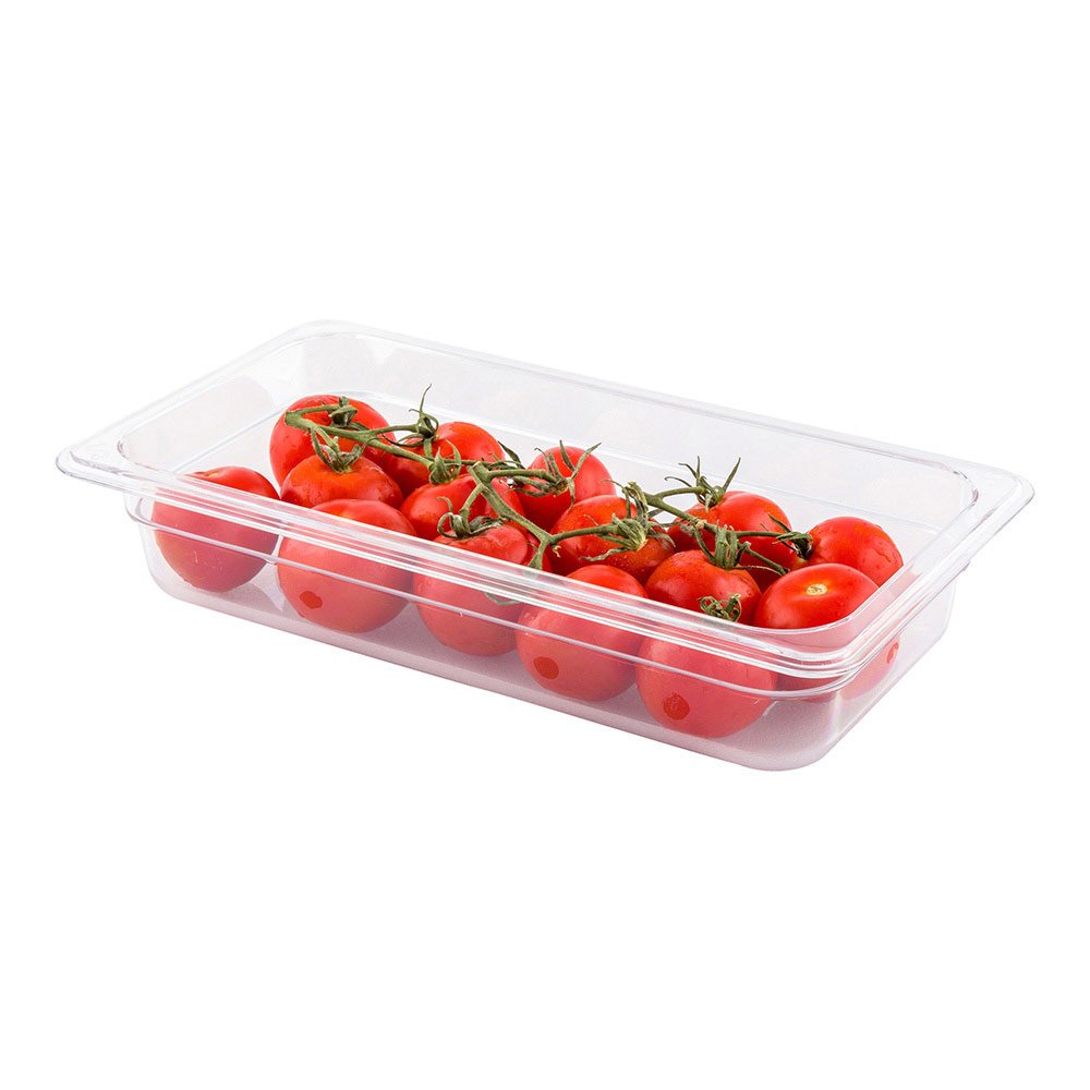 Restaurantware Met Lux 2.5 Inch Deep Food Pans,1 1/3 Size Commercial Food Storage Container-Freezer-Safe,Break-Resistant,Clear P