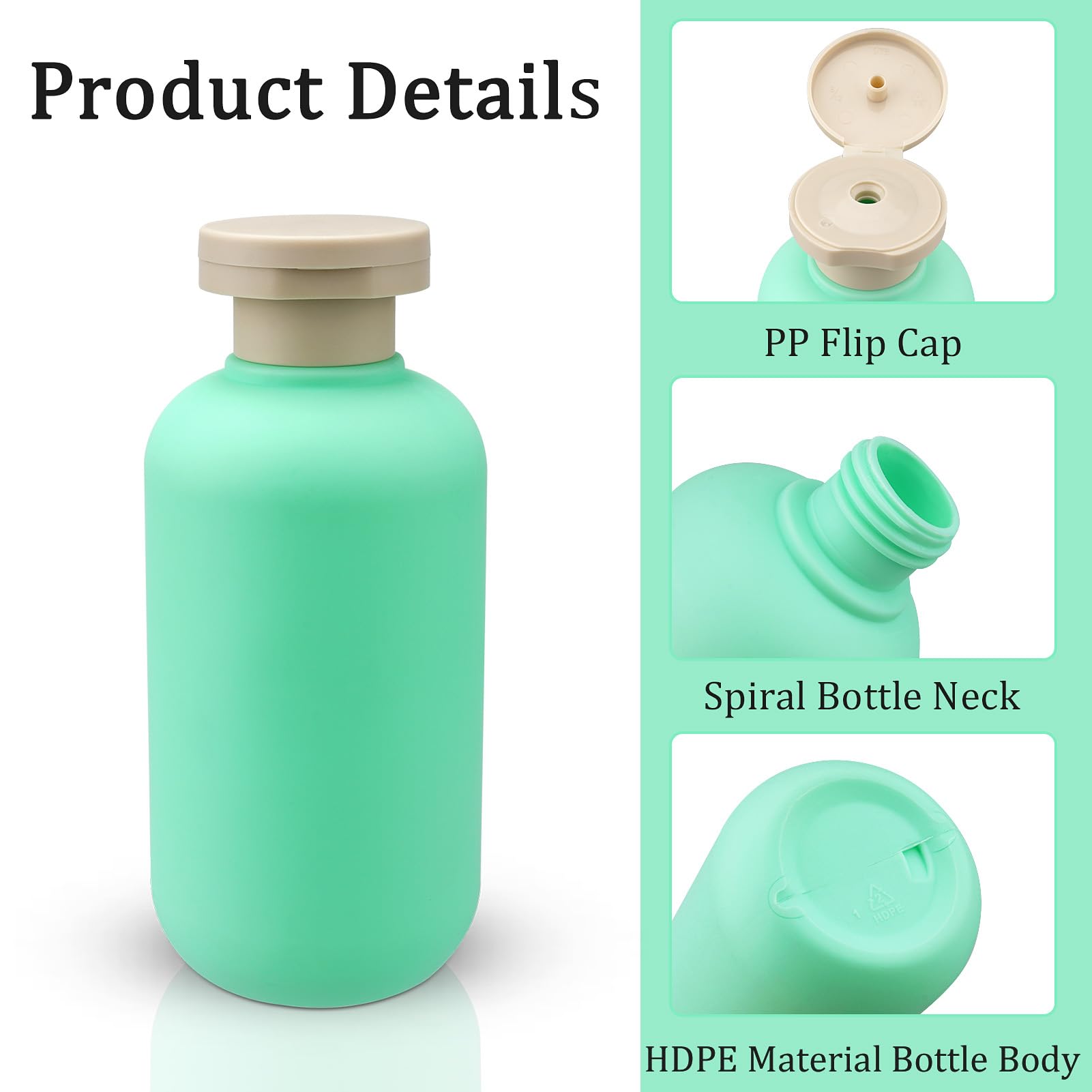 Wowang Squeeze Bottles For Liquild 6.7Oz/200Ml Travel Shampoo And Conditioner Bottles For Toiletries Plastic Bottles With Flip C