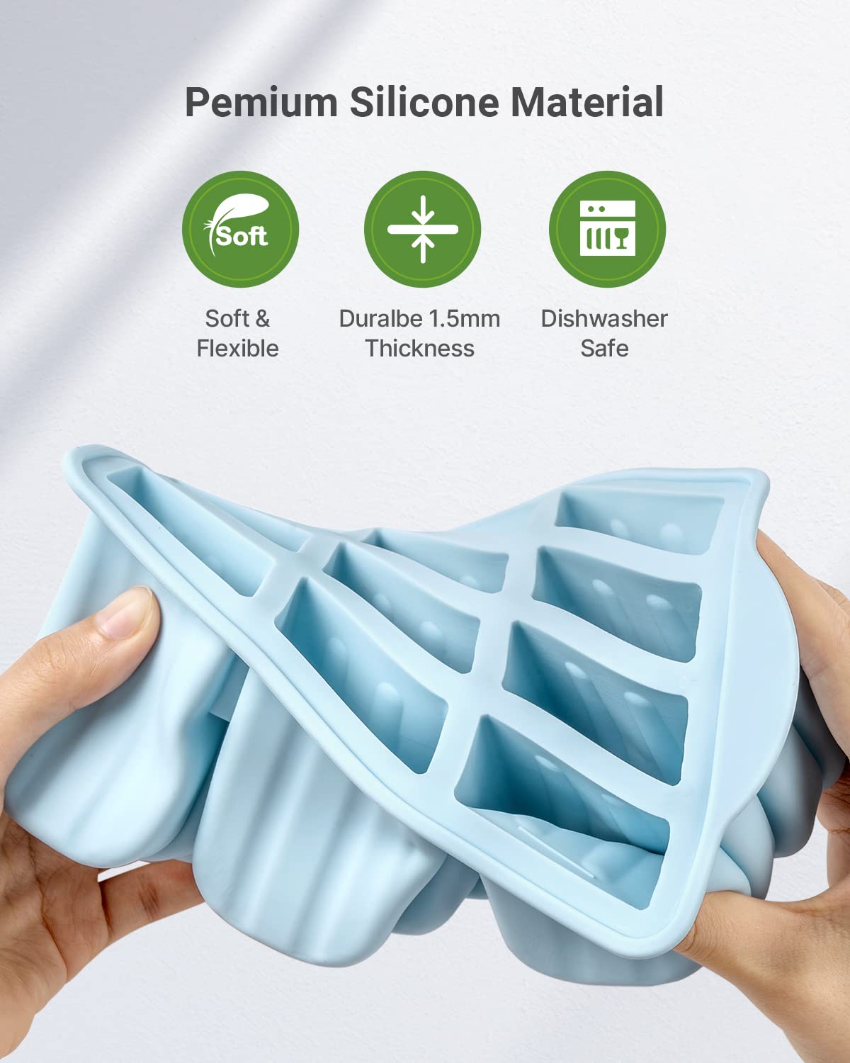 Popsicles Molds, Meetrue 12 Pieces Silicone Popsicle Molds Easy-Release Bpa-Free Popsicle Maker Molds Ice Pop Molds Homemade Pop