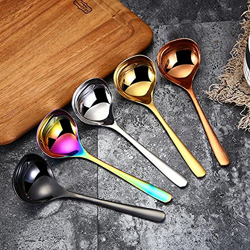 Mbbitl 2-Pack Soup Ladle 304 Stainless Steel Spoon Kitchen Serving Sauce Server - Silver