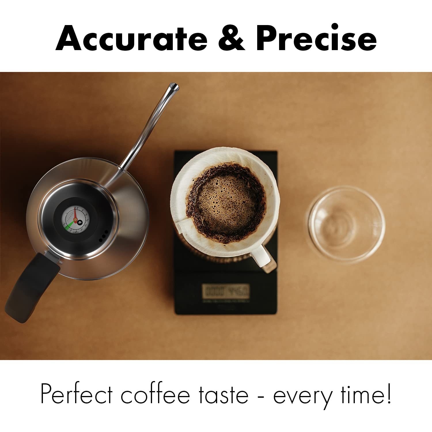 Luxhaus Pour Over Kettle - Gooseneck Kettle With Thermometer - Coffee And Tea Maker For Stovetop - 40Oz