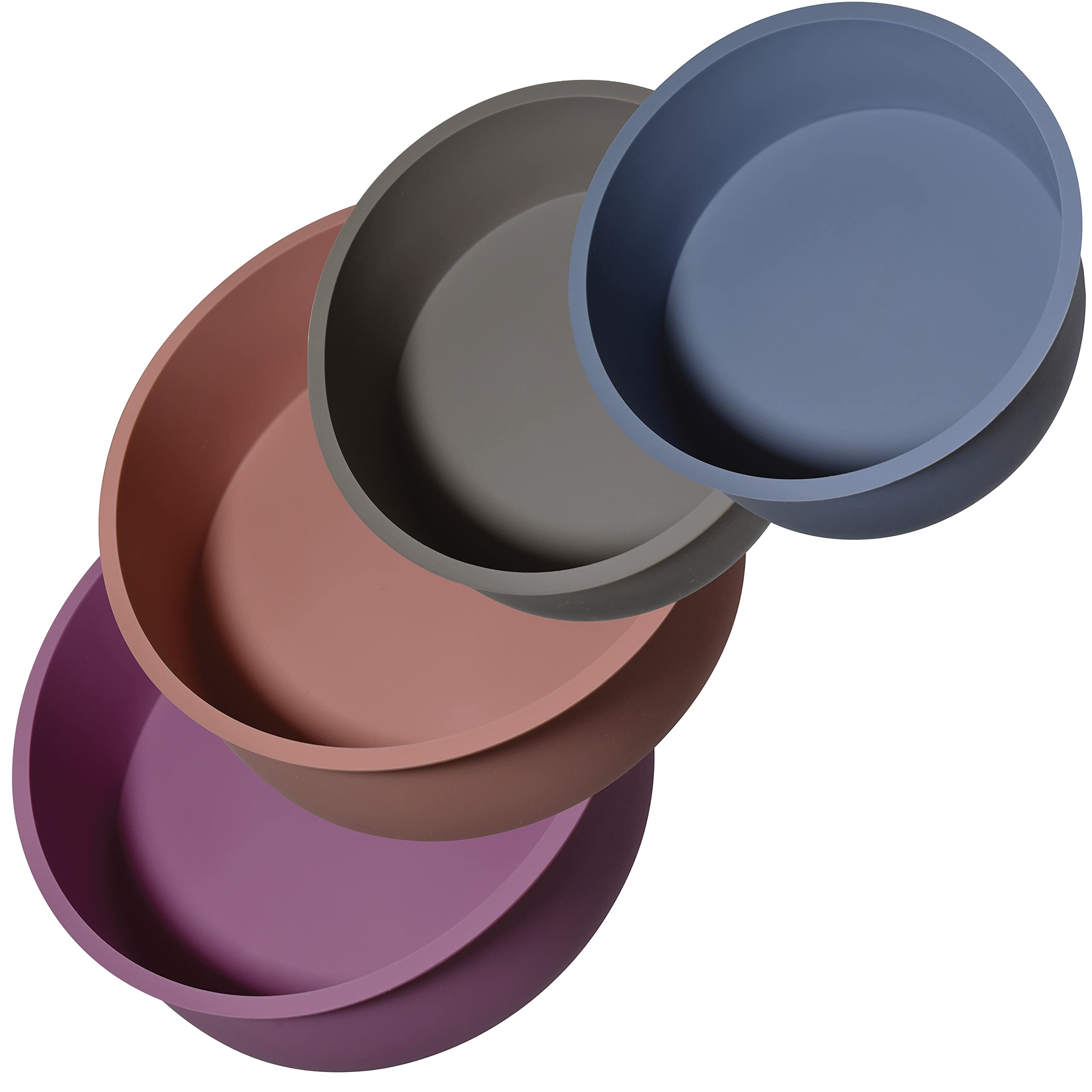 Carrot Story Round Silicone Cake Pans, Set Of 4, Non-Stick Mold For Baking (6''X2Pcs, 8''X2Pcs)