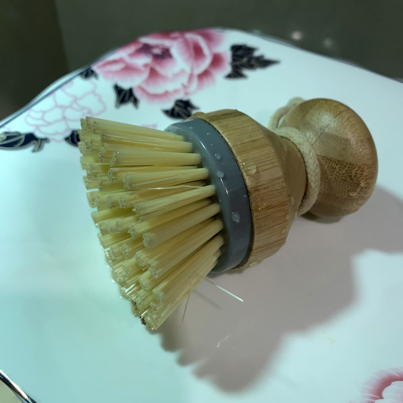 Rangale (Pack Of 2) Kitchen Dish Scrub Brush For Dishes Pots Pans Kitchen Sink Cleaning Brushes, Bamboo Palm Brush