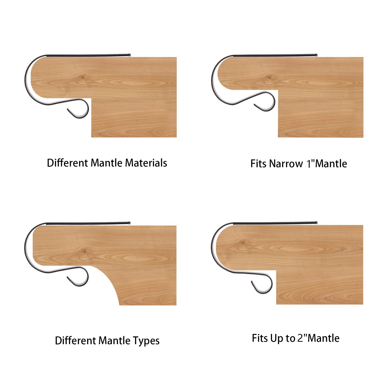 6 Pcs Christmas Stocking Holders Metal Mantel Stocking Hangers Adjustable Hanging Grip Stockings Clip Set (6, Antique Brass)