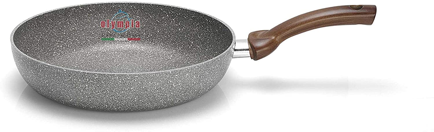 Olympia Woody 9.5 Inch Round Non-Stick Pfoa-Free Die-Cast Aluminum Deep Fry Pan