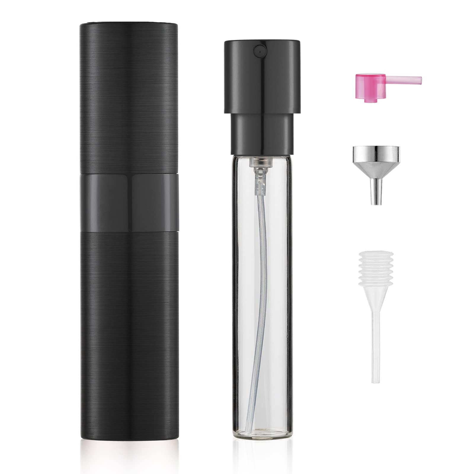 Lisapack 8Ml Brushed Atomizer Perfume Spray Bottle For Travel, Empty Refillable Cologne Dispenser, Portable Sprayer (Black)
