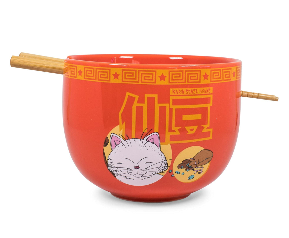 Dragon Ball Z Karin Japanese Ceramic Dinnerware Set | Place Setting Includes 16-Ounce Ramen Bowl And Wooden Chopsticks | Asian F
