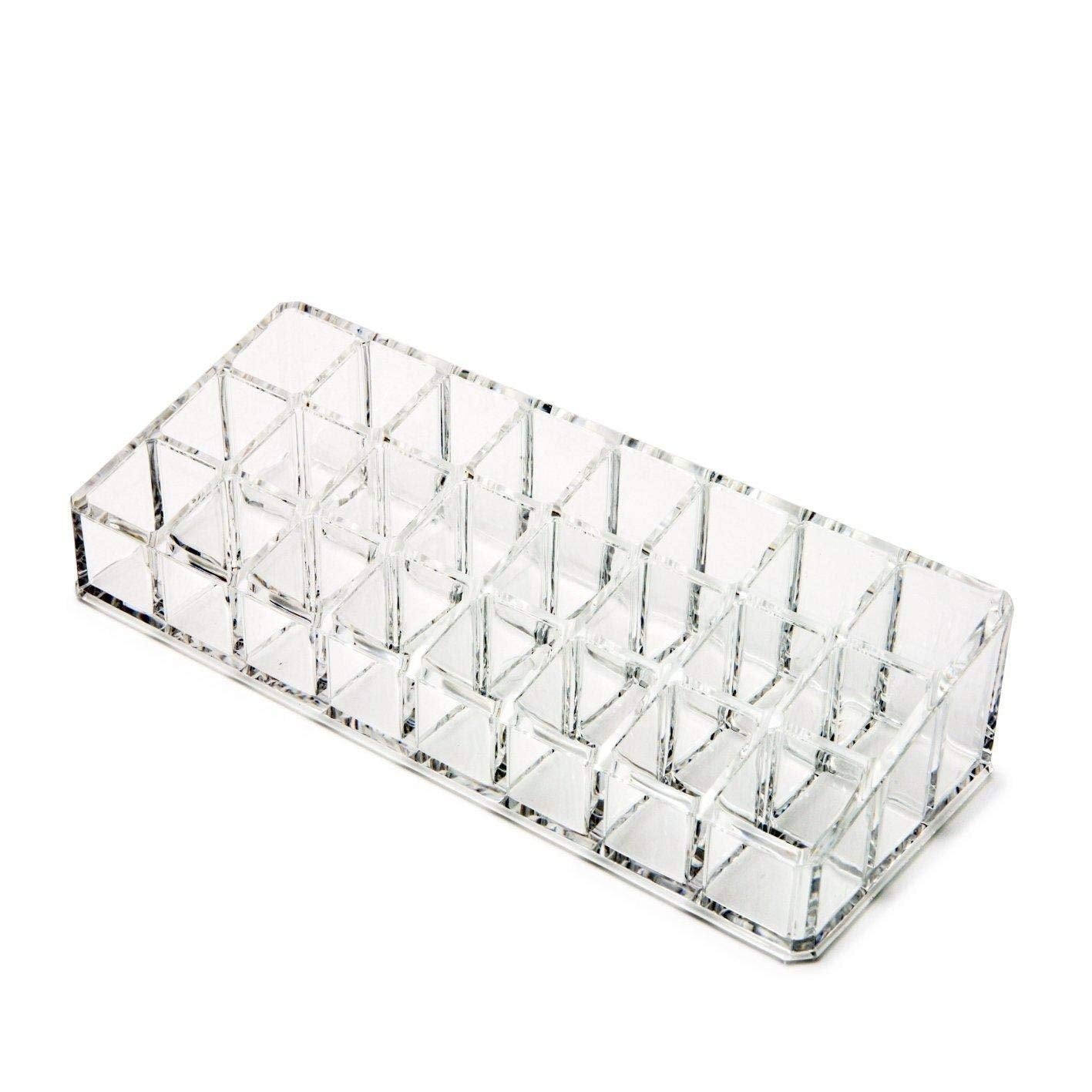 Ykxims Lipstick Storage Box 24 Grid New Acrylic Transparent Makeup Organizer Cosmetic Display Stand Lipstick Holder