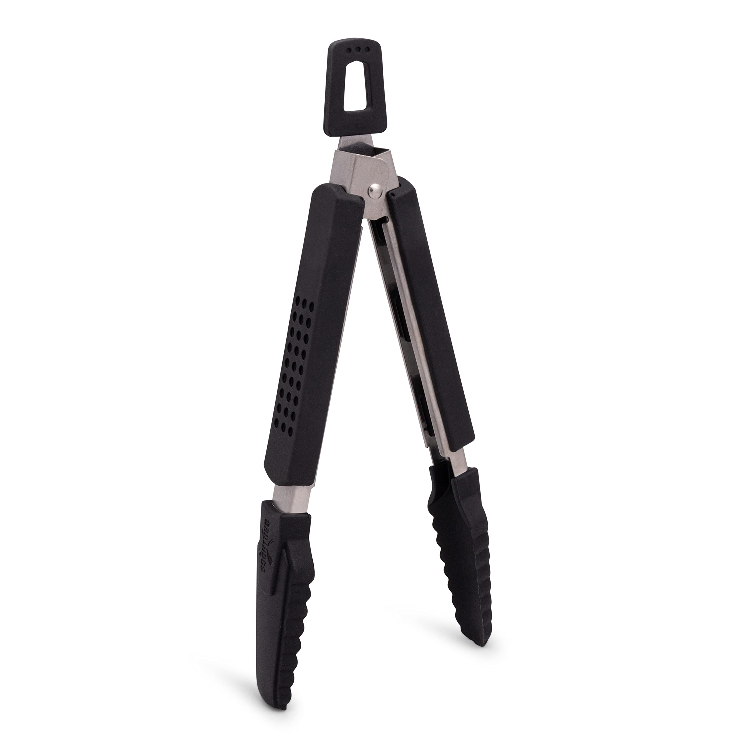 Grillhogs 9-Inch Kitchen Tongs Your Everyday Tong For Cooking, Dishwasher Safe, Stainless Steel + Soft Touch Rubber Handle, Non-