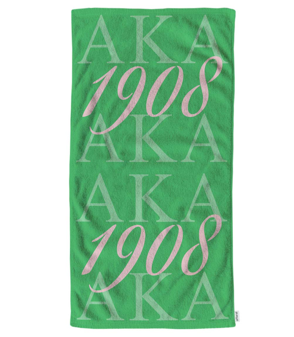 Ofloral Aka 1908 Hand Towels Cotton Washcloths,Also Known As Abbreviation Hip Hop Style Pink Green White Comfortable Soft Towels