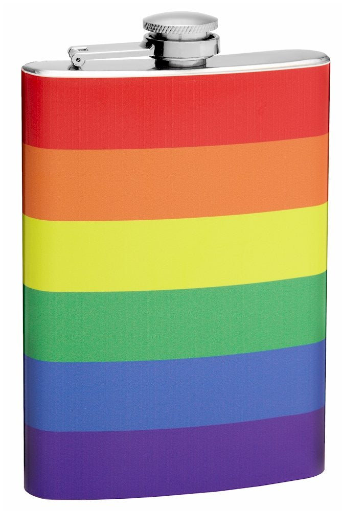 Top Shelf Flasks 8 oz. LGBTQ Movement Rainbow Flag Hip Flask