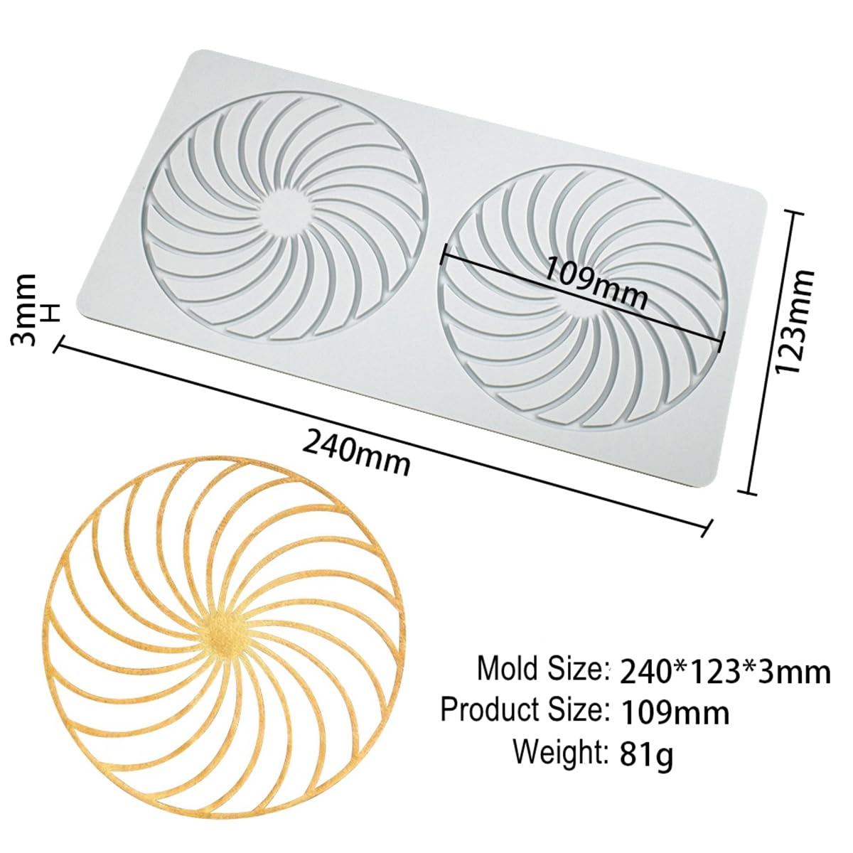 Love Silicone Lace Mold, Cake Mat, Fondant Impression Mats, Heart Pattern Lace Mat For Cake Decorating Valentine'S Day (L_Spiral