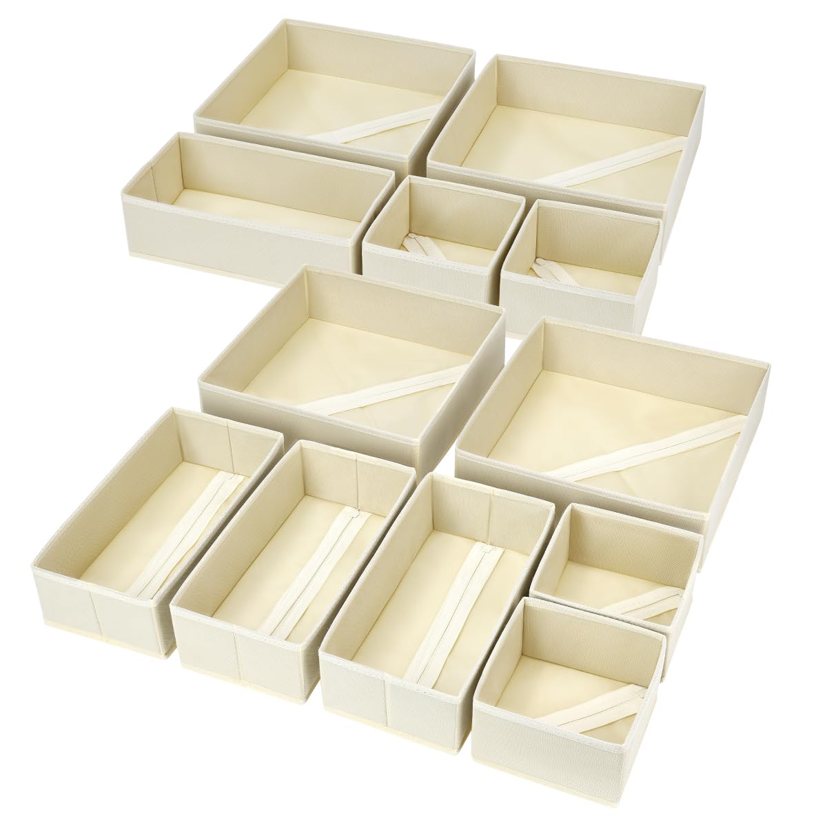 DIMJ Drawer Organizer Clothes, 12 Pack Fabric Drawer Organizer Bins, Foldable Baby Clothes Organizer & Dresser Organizer For Nur