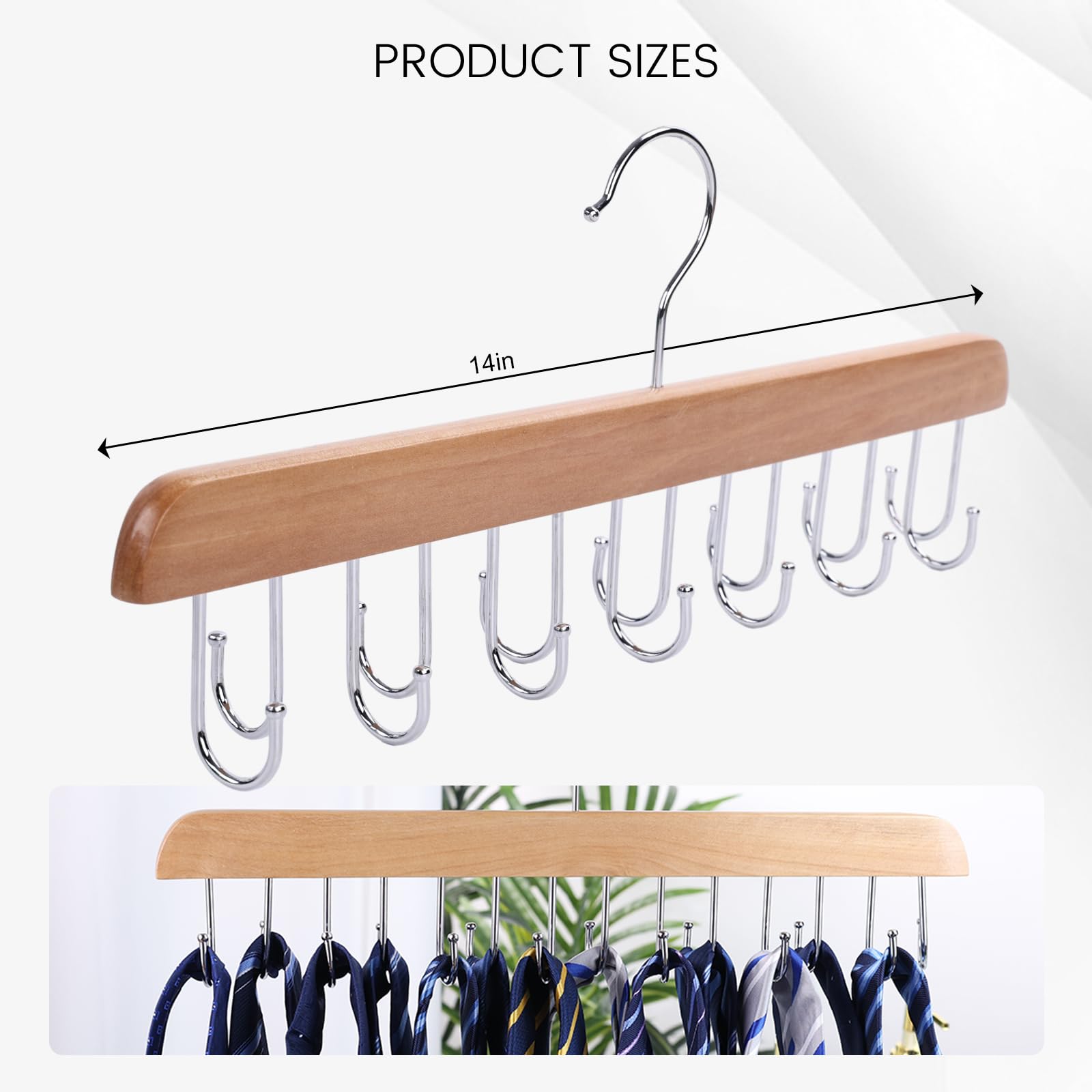 Johouse Belt Hanger For Closet, Belt Rack Belt Organizer 14 Hooks Belt Holder For Storage Max 42 Belts 360Rotating For Bra Tie T