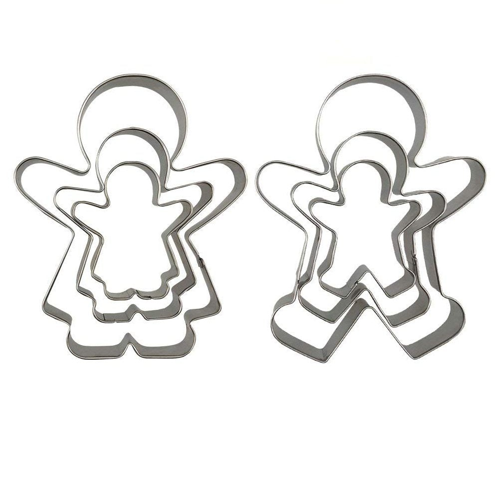 6Pcs Cute Funny Gingerbread Boy And Girl Christmas Lebkuchen Cookie Cutter Molds, Like A Family By Cspring