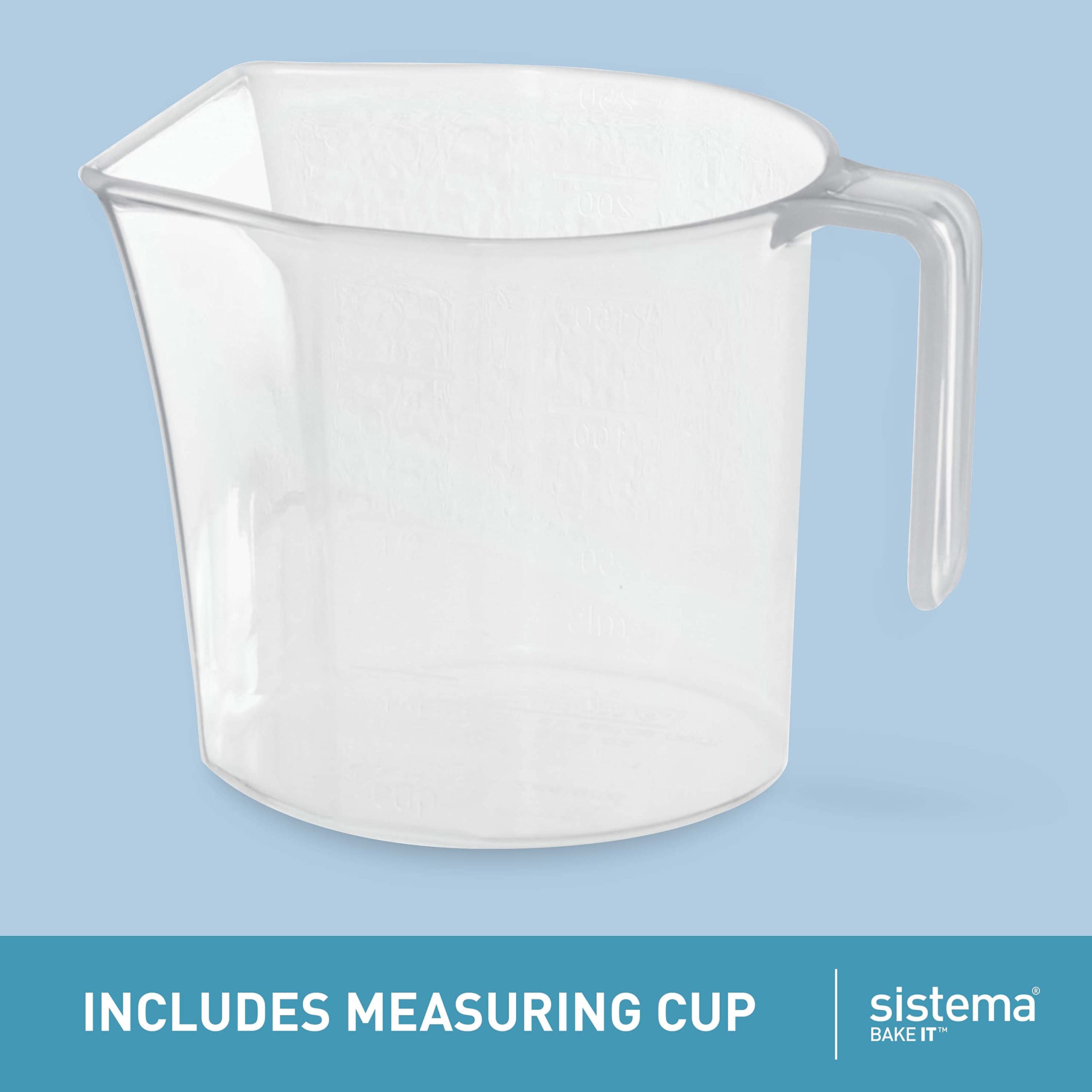 Sistema Flour and Sugar Storage Containers, 10.2-Cup, Clear Plastic, Dishwasher Safe, Model 1240ZS
