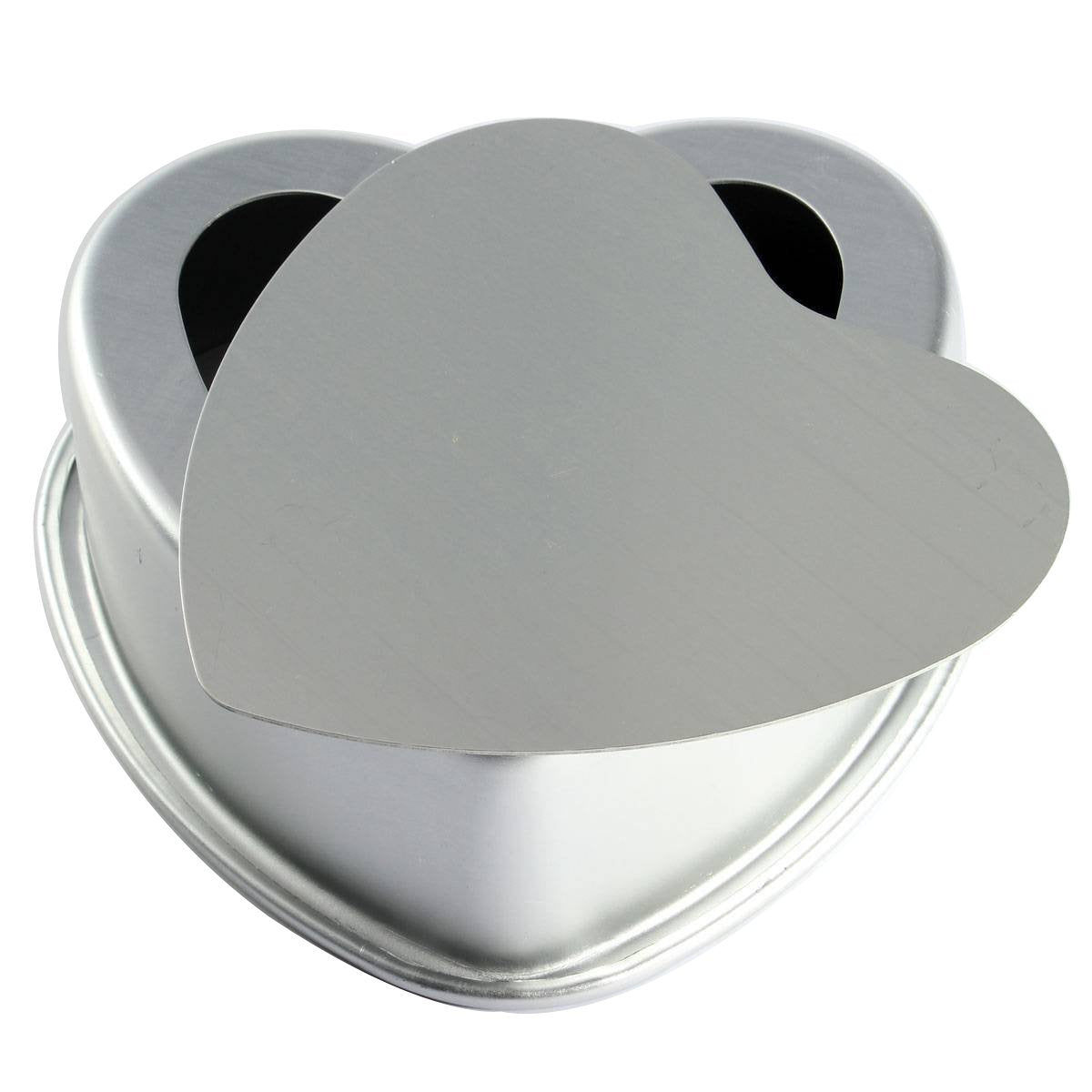 Eoocvt 4Pcs Aluminium Heart Shaped Cake Pan Set Tin Muffin Chocolate Mold Baking With Removable Bottom - 5'' 6'' 8'' 10''