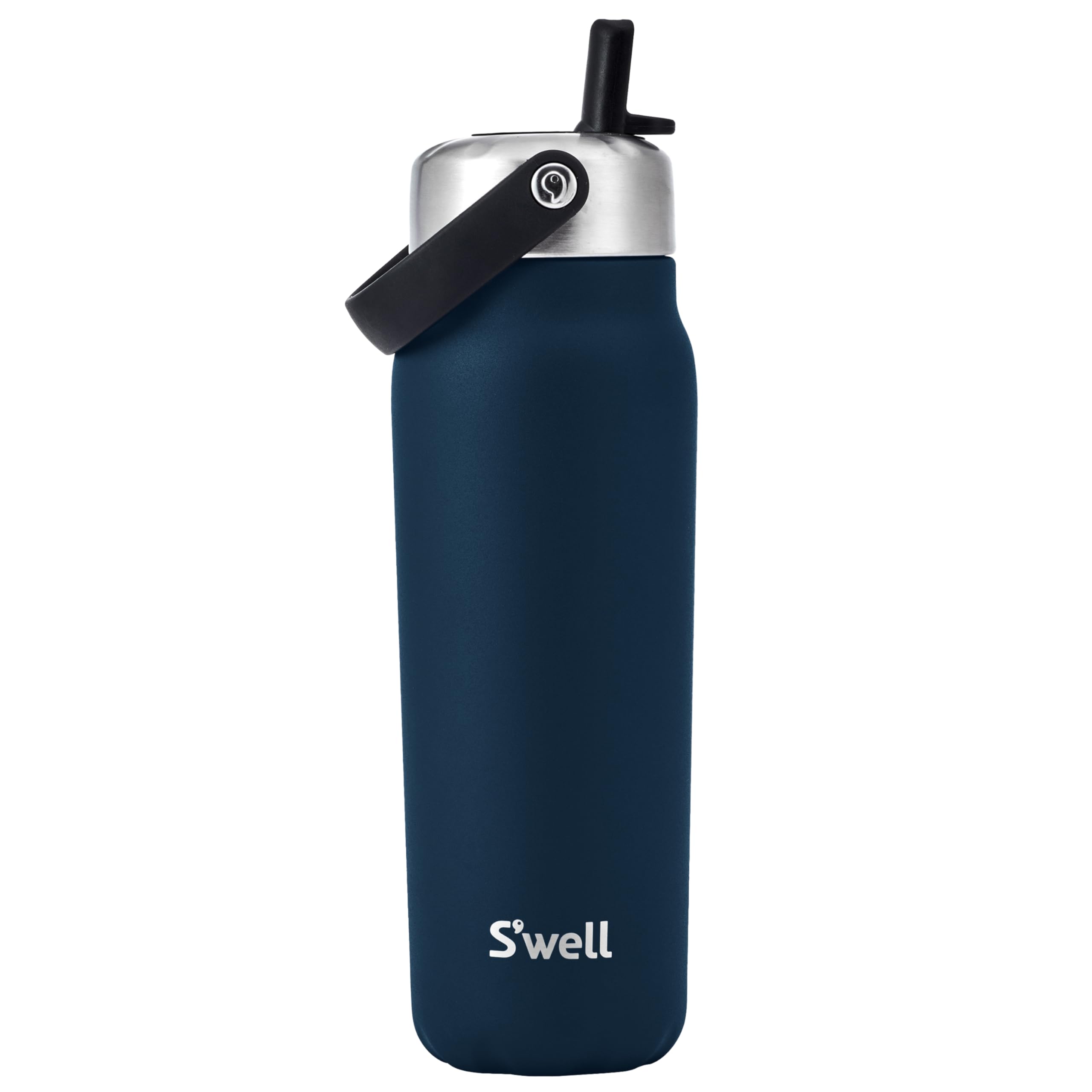 Swell Recycled Stainless Steel Explorer with Flip Straw Lid, 24oz, Azurite, Triple Layered Vacuum Insulated Container Keeps Dri