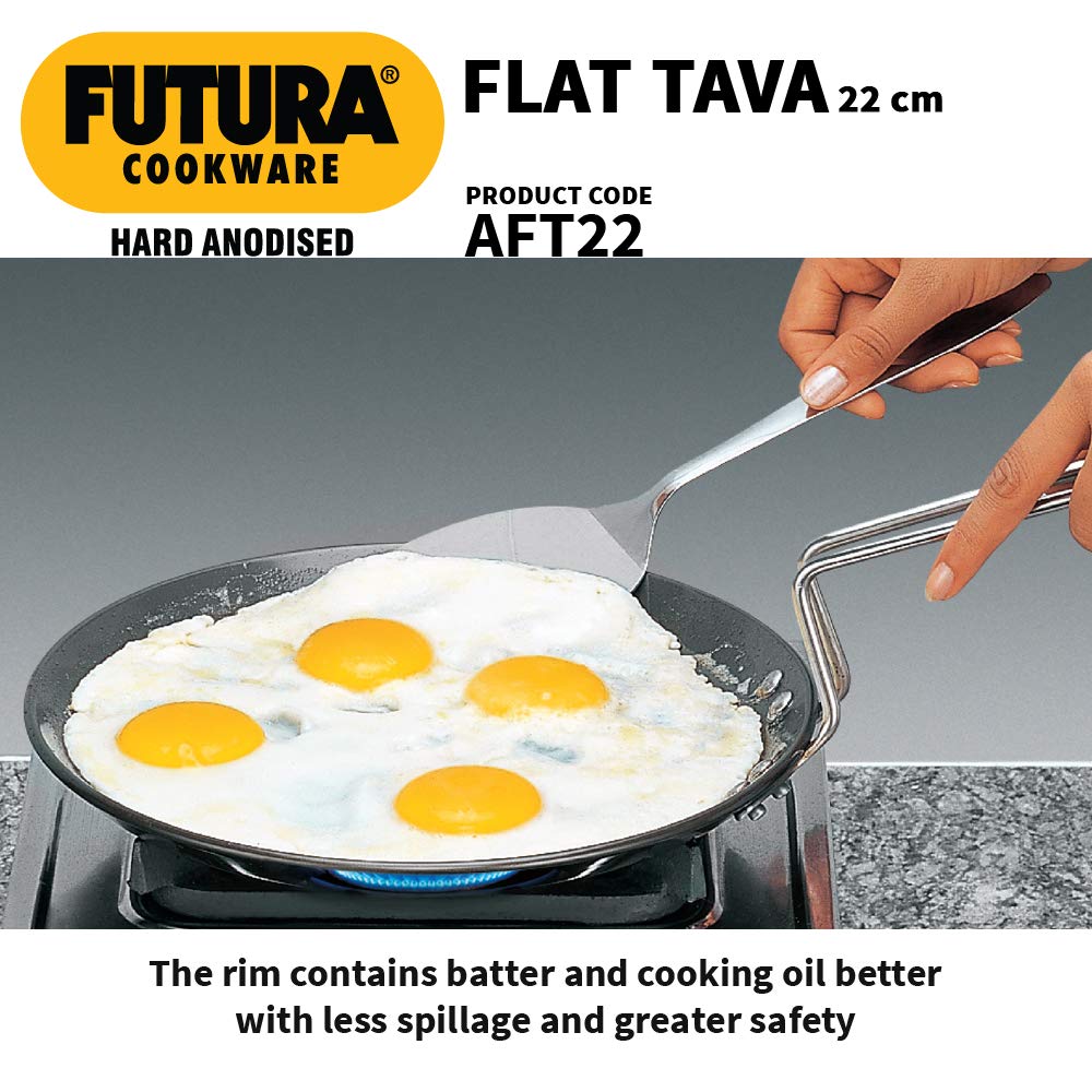 Hawkins/Futura Heavy Gauge Hard Anodised Flat Tava Griddle, 8-Inch