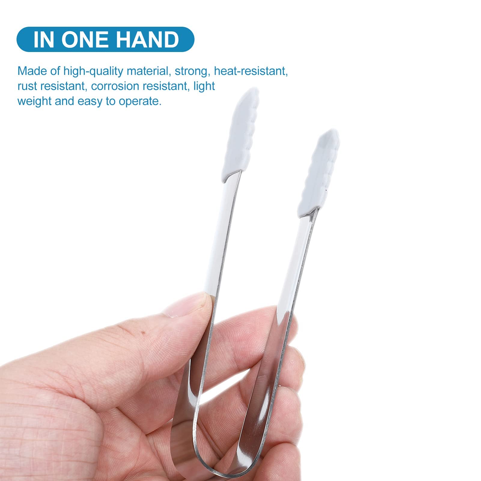4Pcs Mini Serving Tongs, Stainless Steel Ice Tongs Cube Sugar Tongs With Silicone Tips, Charcuterie Accessories Appetizers Tongs