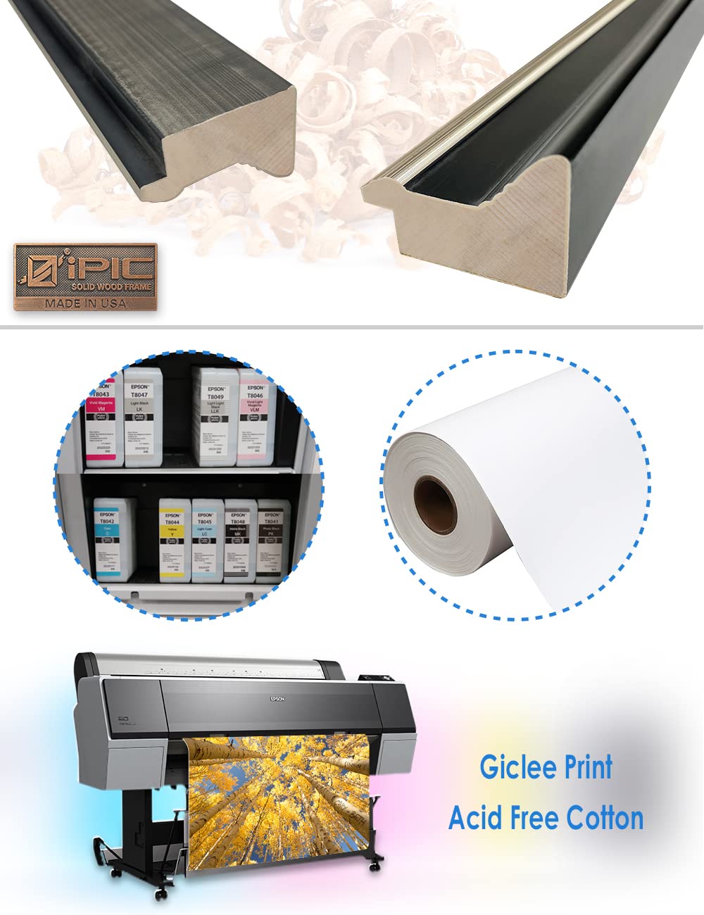 Ipic - Fall In Love, Personalized Framed Wall Art With Names And Date On, Giclee Prints Framed With Solid Wood, Custom Memorial