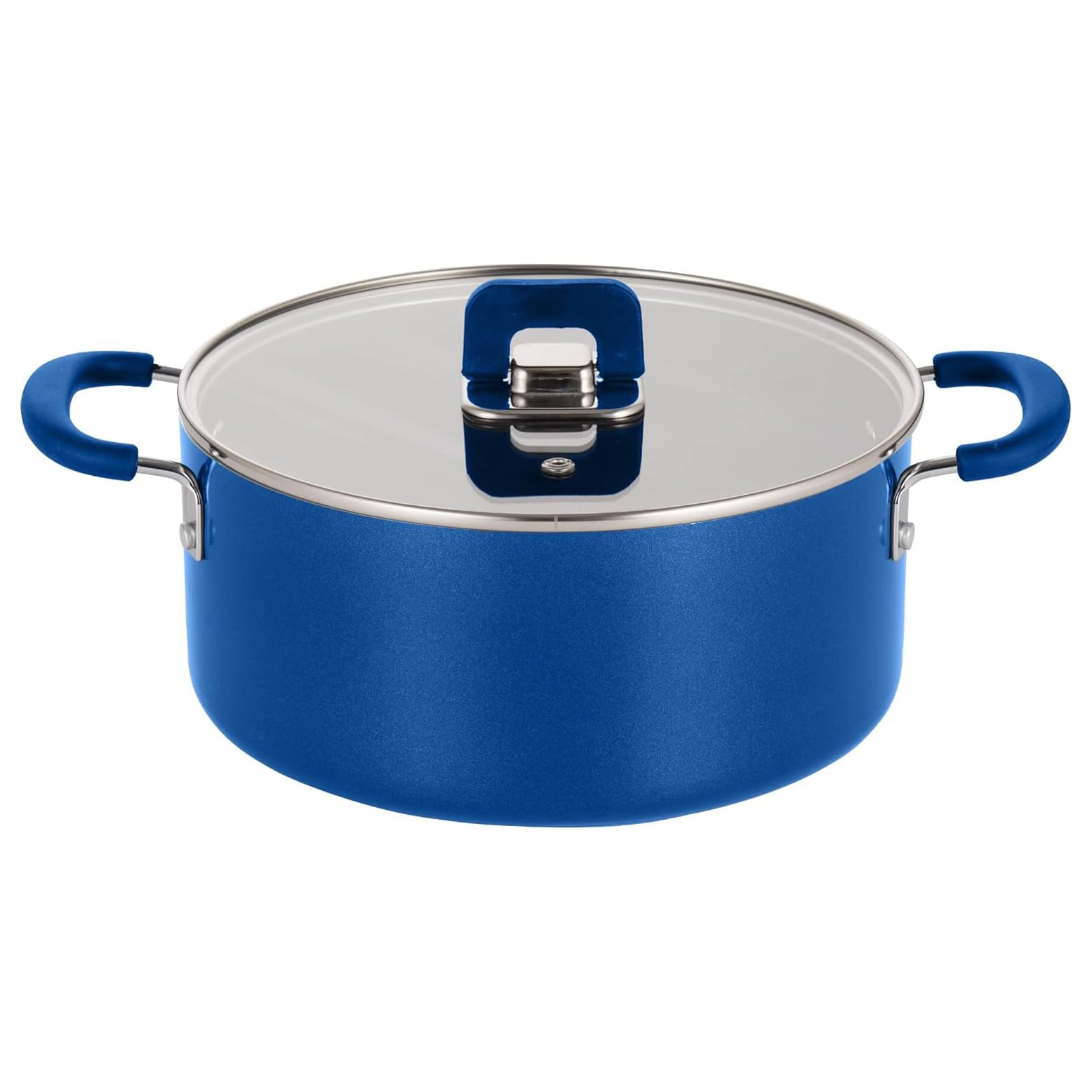 NutriChef Casserole with LidNonStick Stylish Kitchen Cookware with Foldable Knob, 5 Quart, Works with Model: NCCWSTKBUL (Blue)