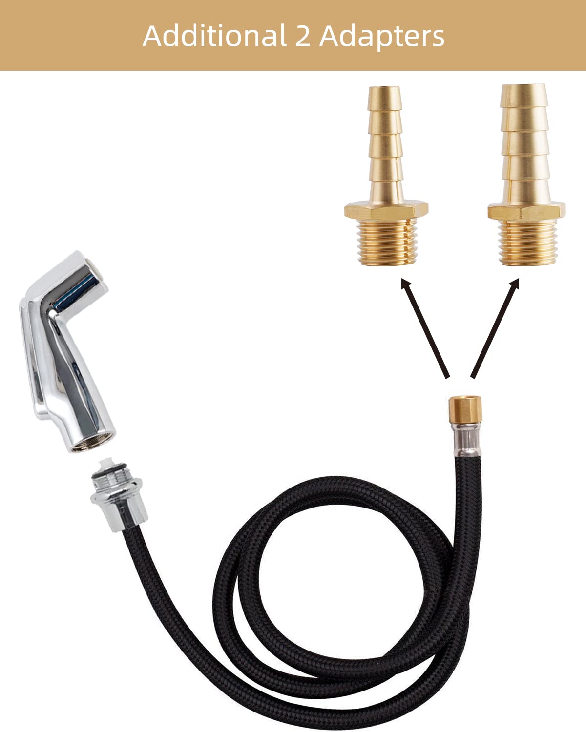 Universal Fit Sink Spray Attachment With Hose Set, Kitchen Side Sprayer Head With Adapters Compatible With Moen/Delta Faucet Spr