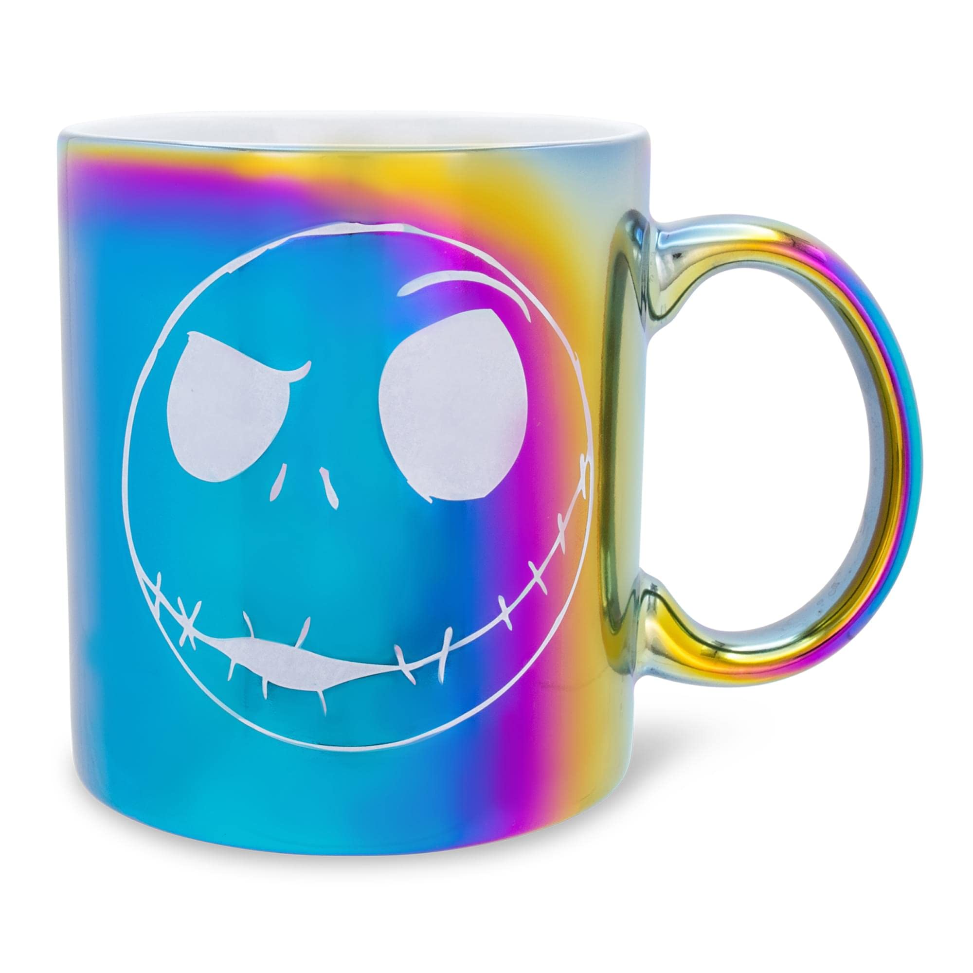 The Nightmare Before Christmas Disney Jack Skellington Iridescent Electroplated Ceramic Mug | Large 20-Ounce Coffee Cup