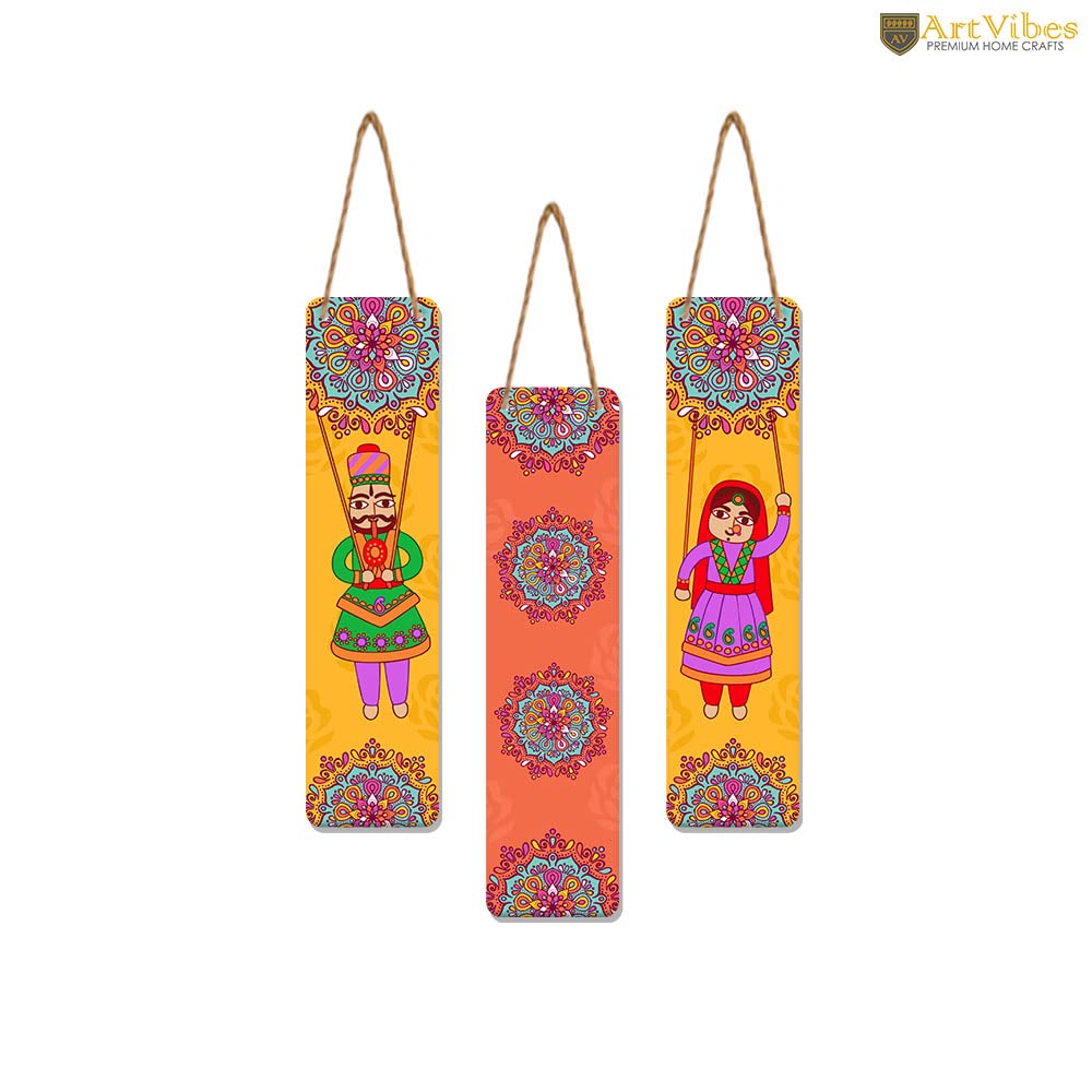 Artvibes Dancing Puppets Designer Wooden Wall Hanging Decoration Items for Home | Gifts | Bedroom | Wooden Wall Hanger | Mdf Wal