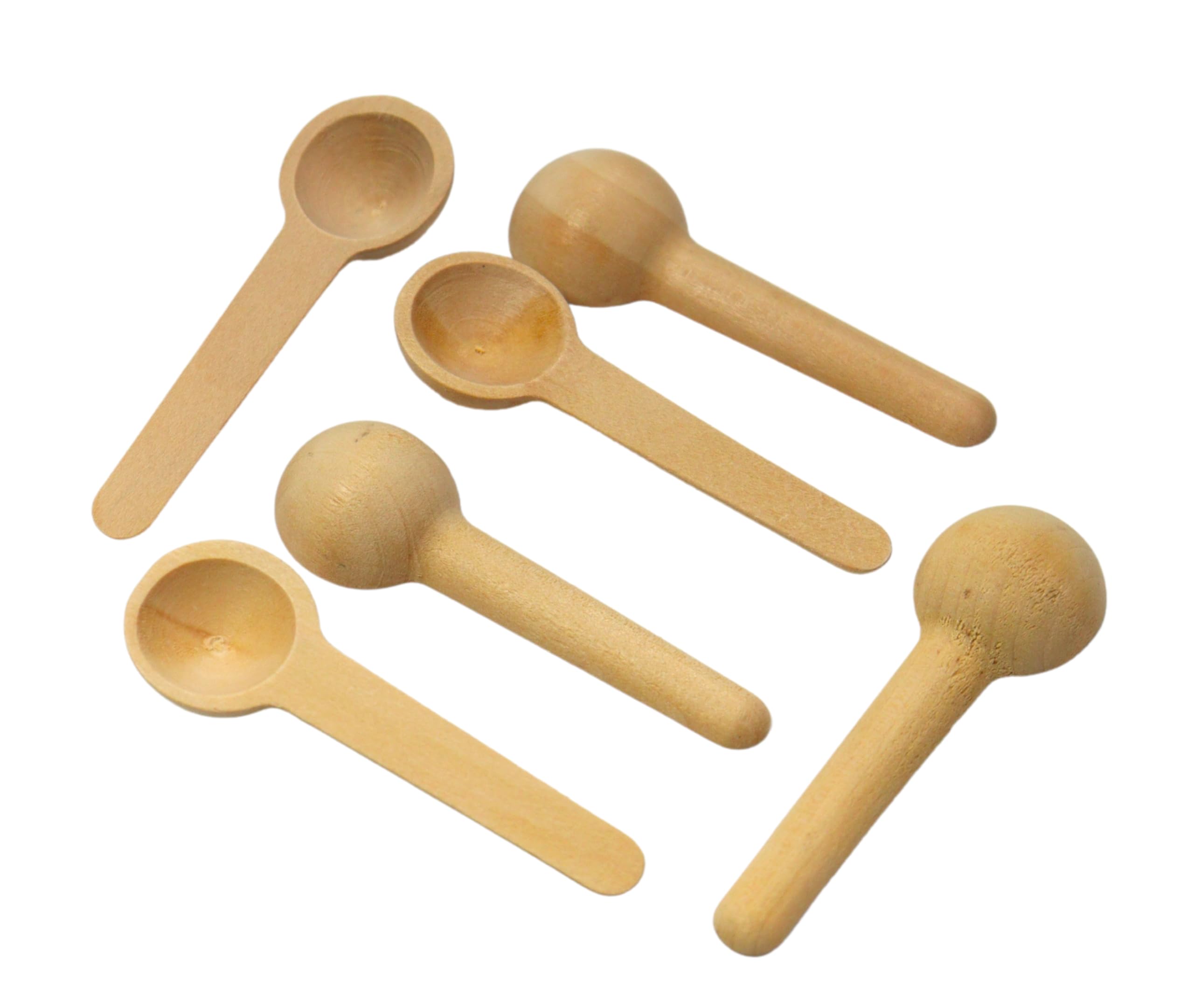 Pyengora Wooden Spoon Set For Spices Masala Dabba Containers, Stylish Wooden,Combo Pack Of 6 No, Suitable For Tea Coffee Sugar C