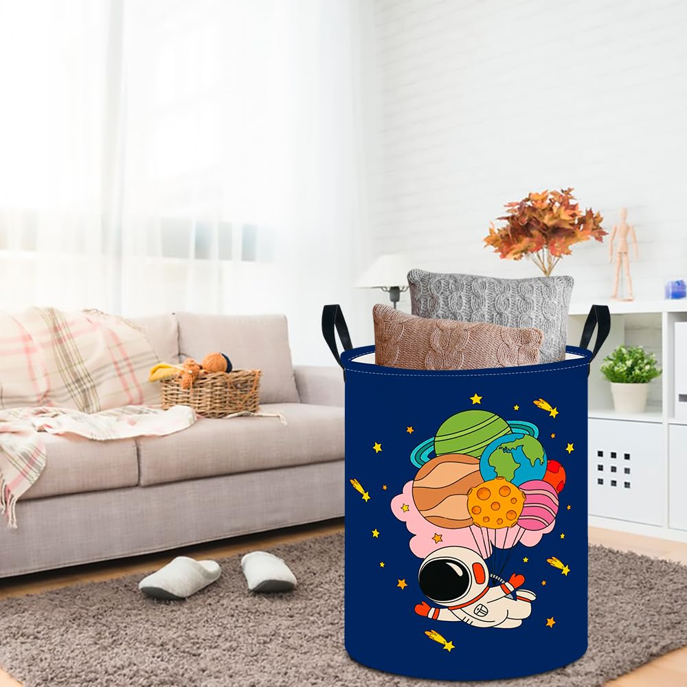 Clocor Large Laundry Basket,Waterproof Nursery Hamper,Collapsible Fabric Storage Container,Room Decor,Gift Basket(Blue Space